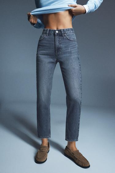 High-waist mom fit jeans — Dark blue 4