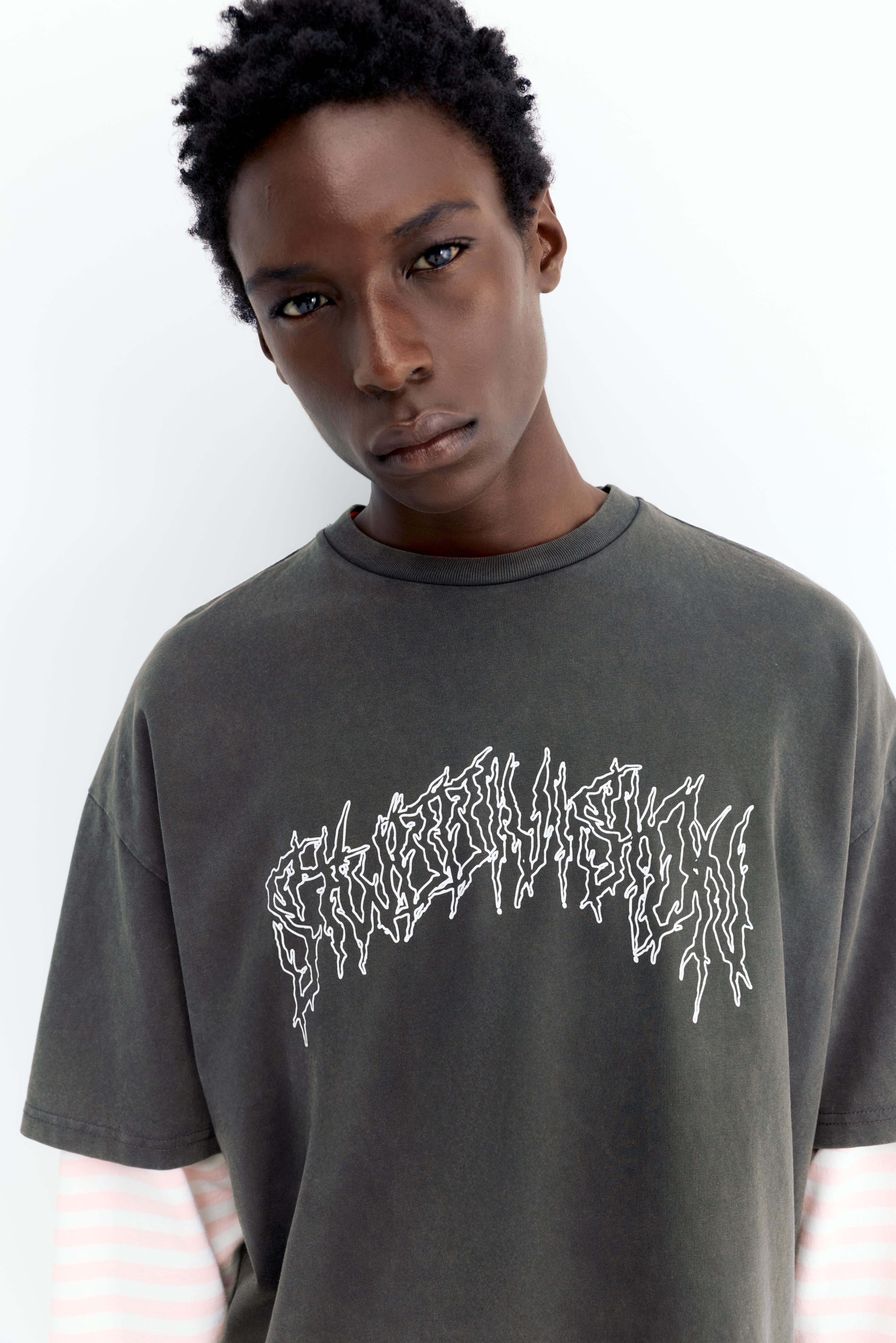 Acid wash STWD T-shirt — Black
