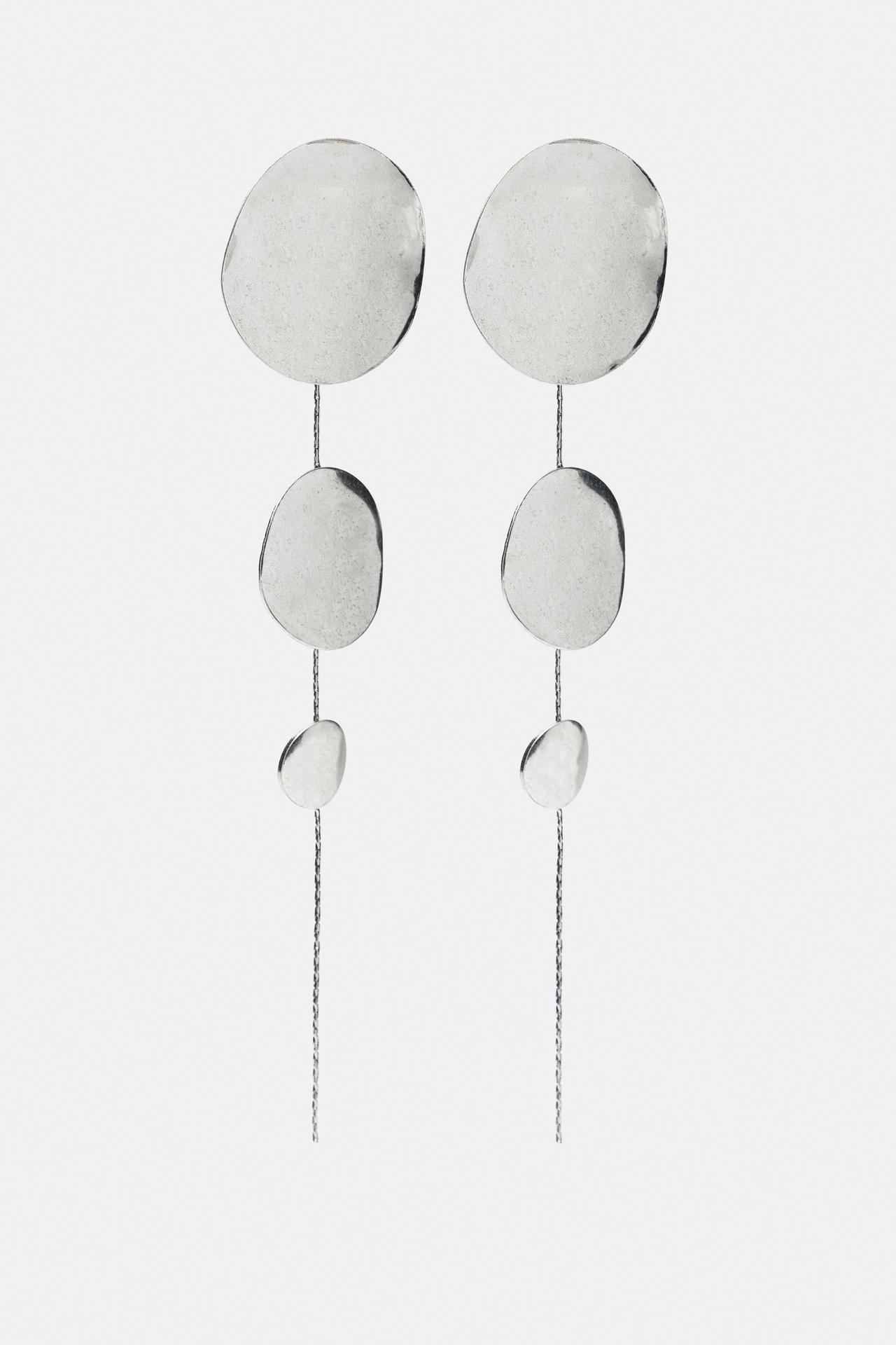 Circle cascade earrings — Silver
