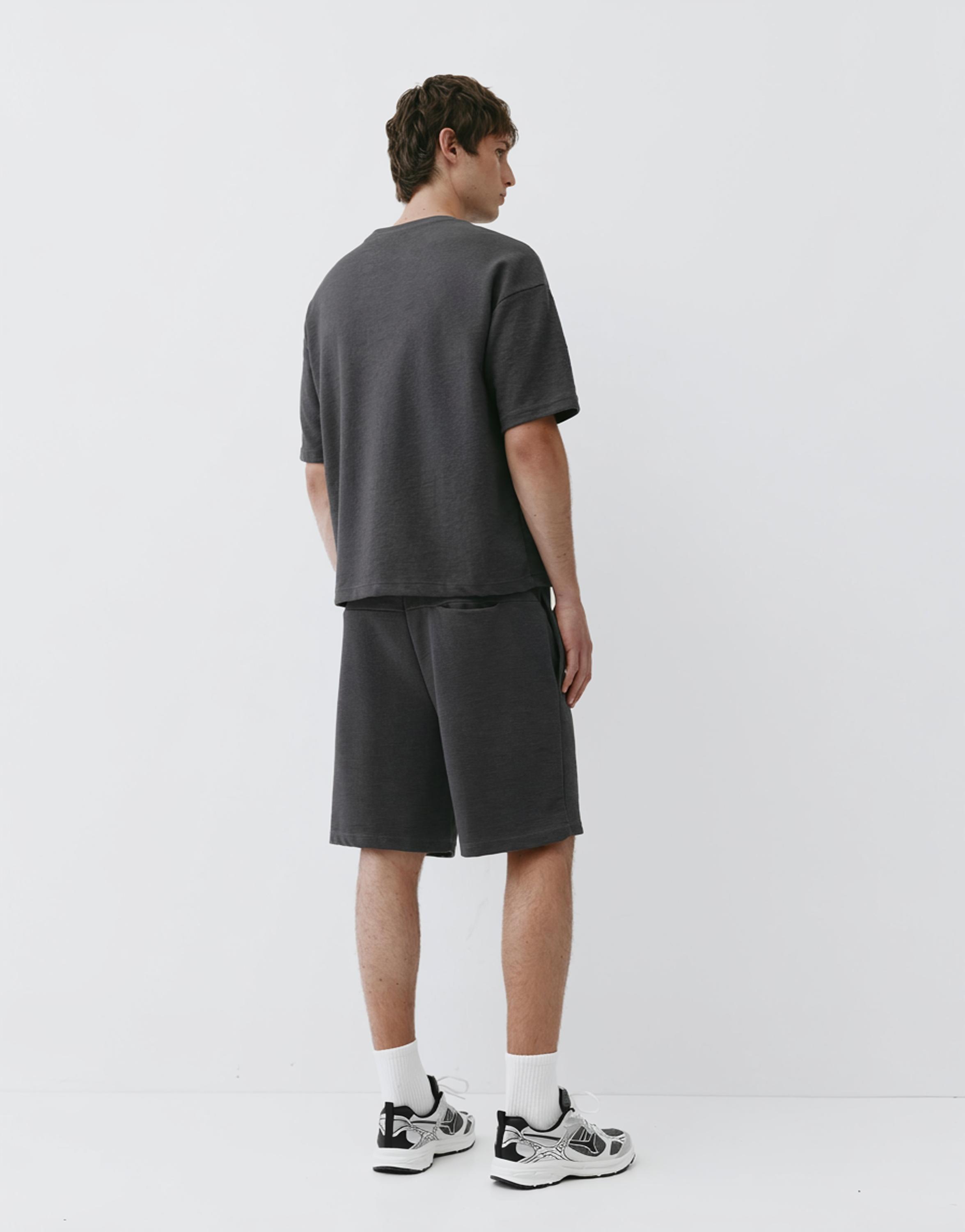 Textured relaxed fit T-shirt — Anthracite grey