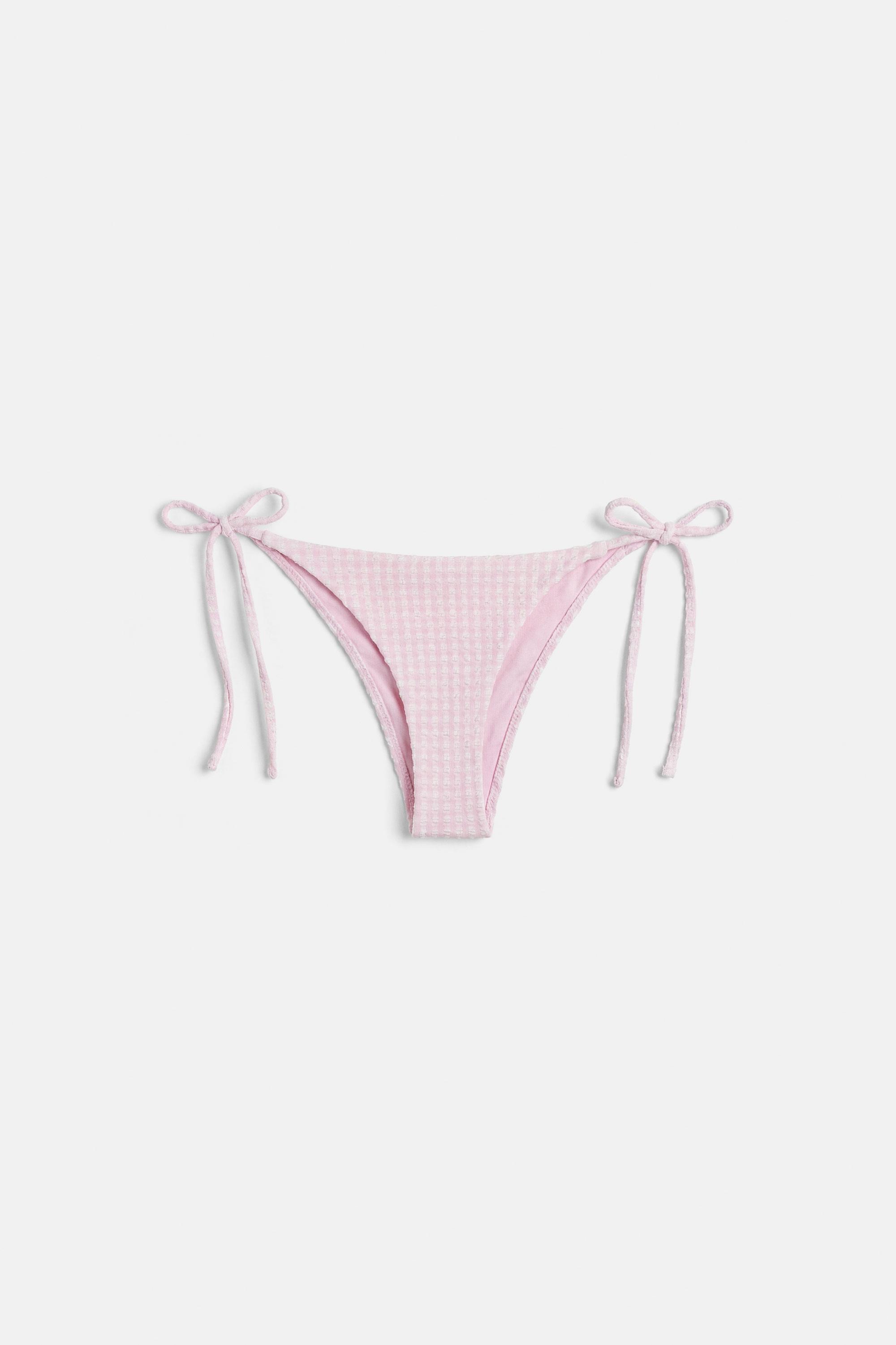 Gingham bikini bottoms — Pink