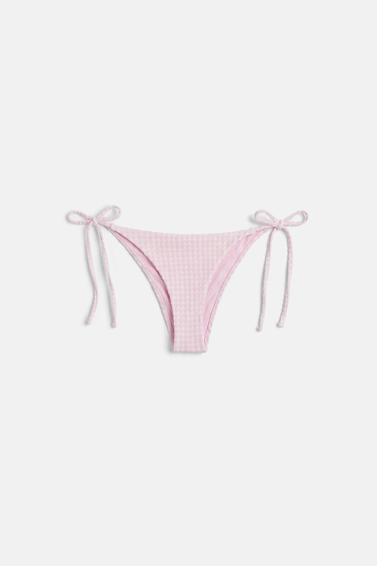 Gingham bikini bottoms — Pink