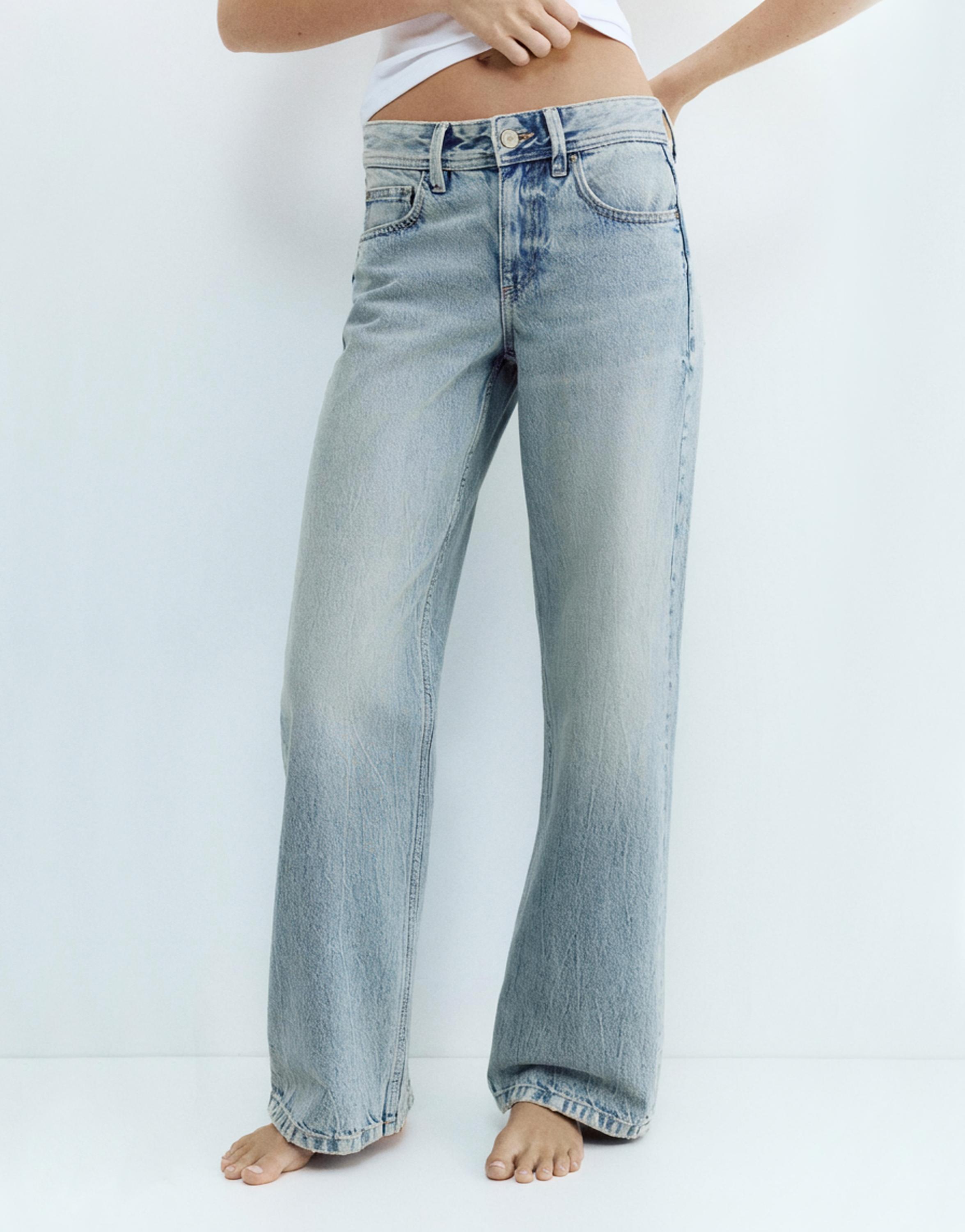 Low-rise straight-leg jeans — Pale blue