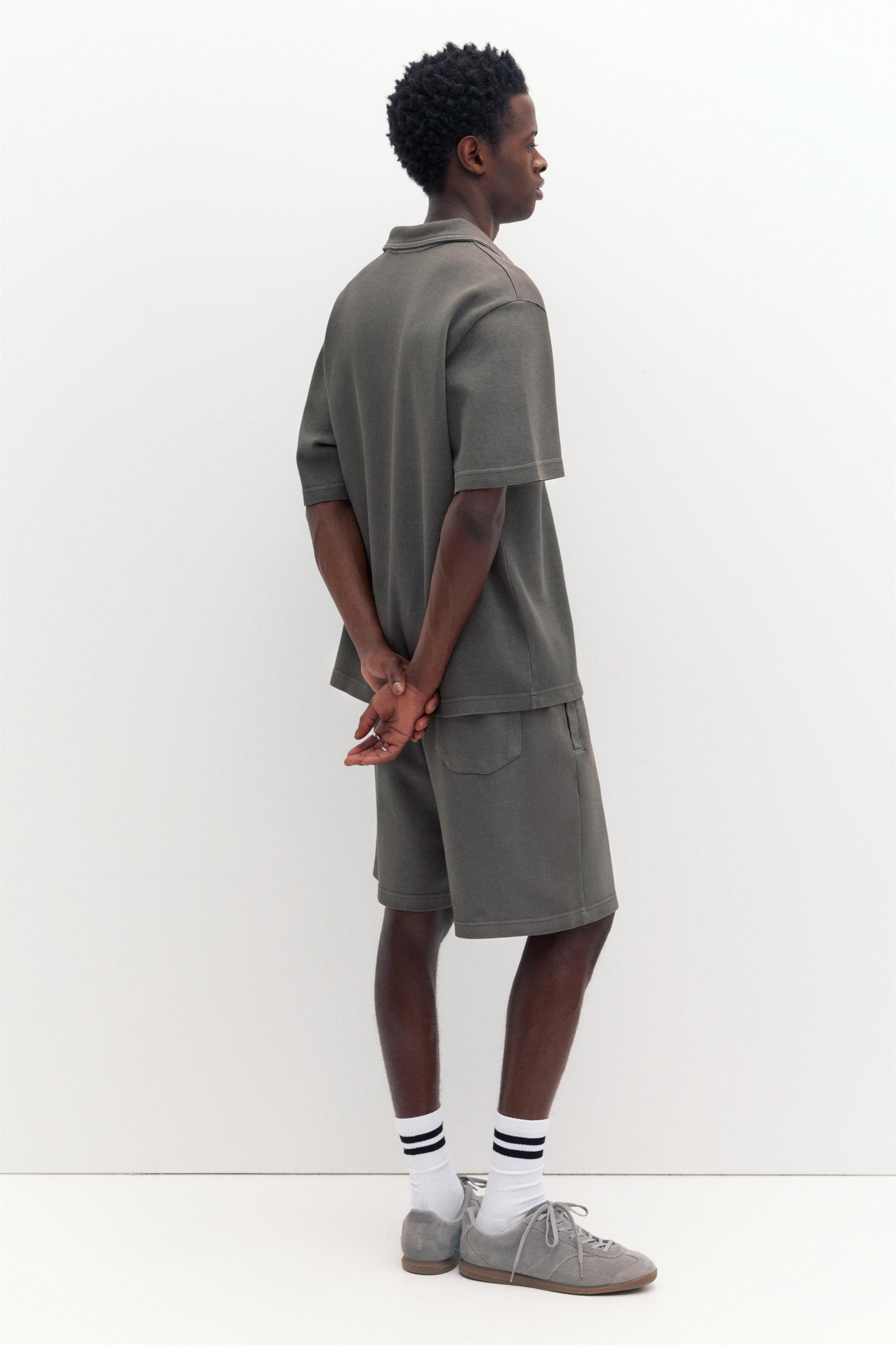 Short sleeve piqué polo shirt — Anthracite grey