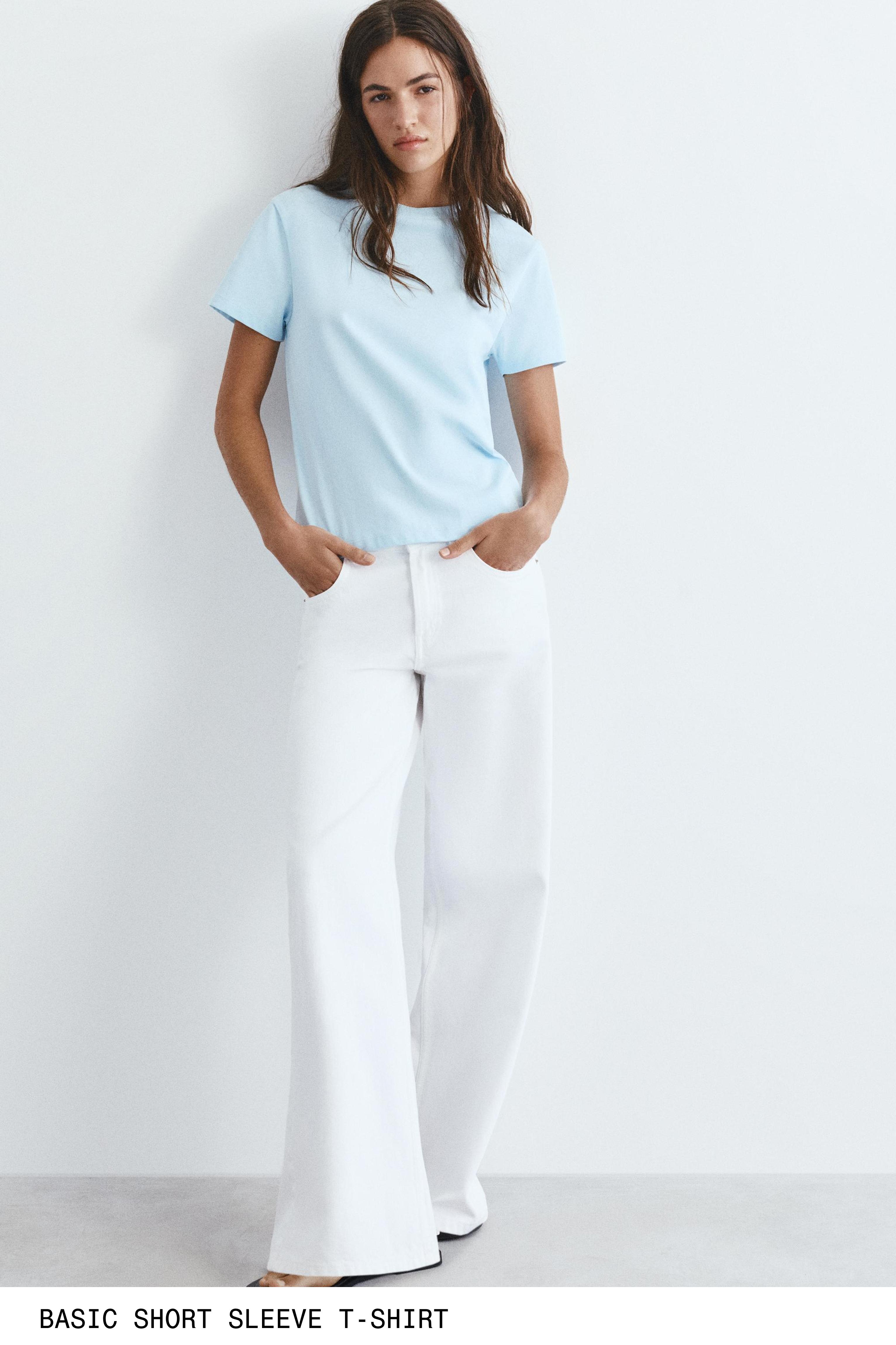 Short sleeve T-shirt 100% cotton — Sky blue