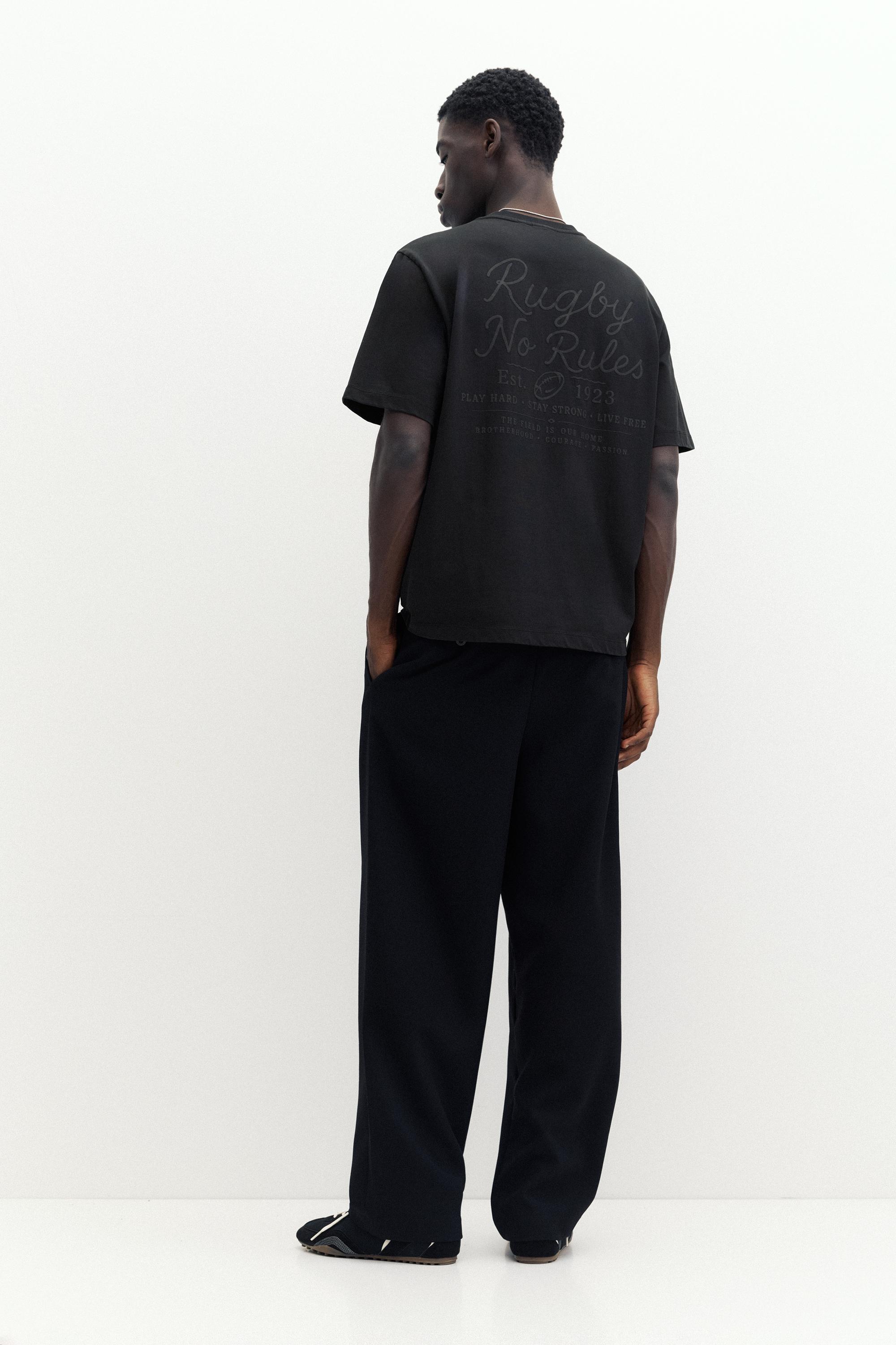 Regular fit embroidered T-shirt — Black