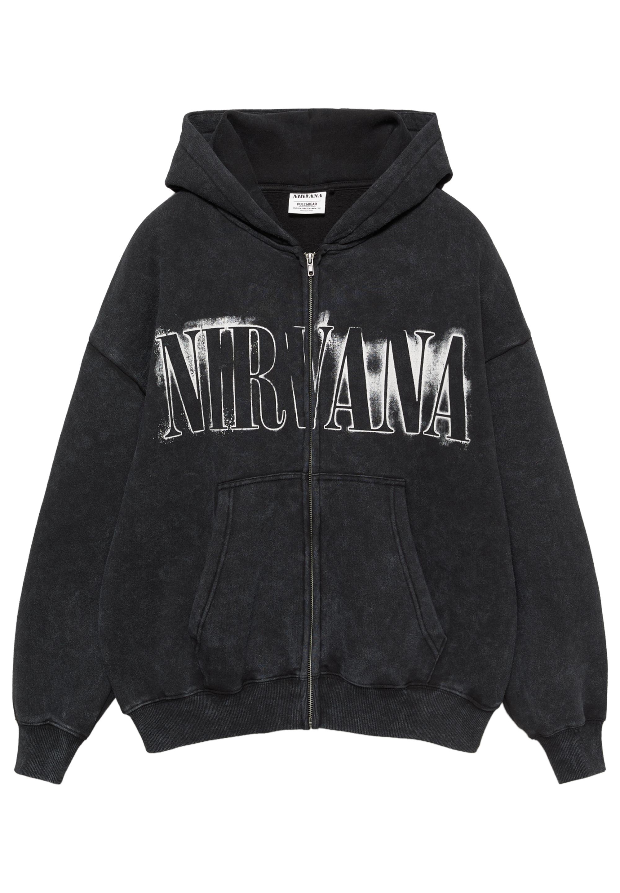 Nirvana fermuarlı kapüşonlu sweatshirt