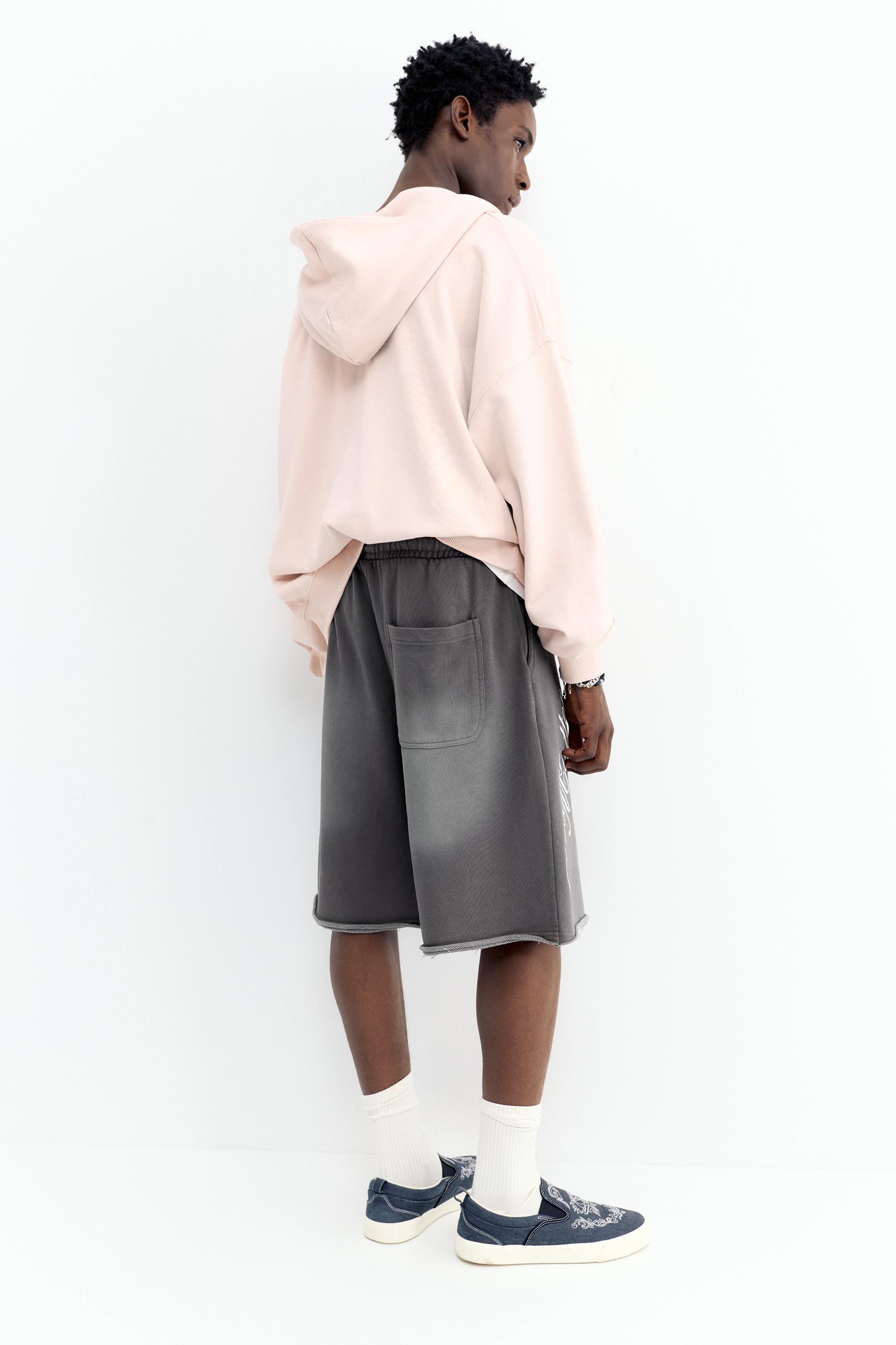 Graphic skater Bermuda sweatshorts — Grey