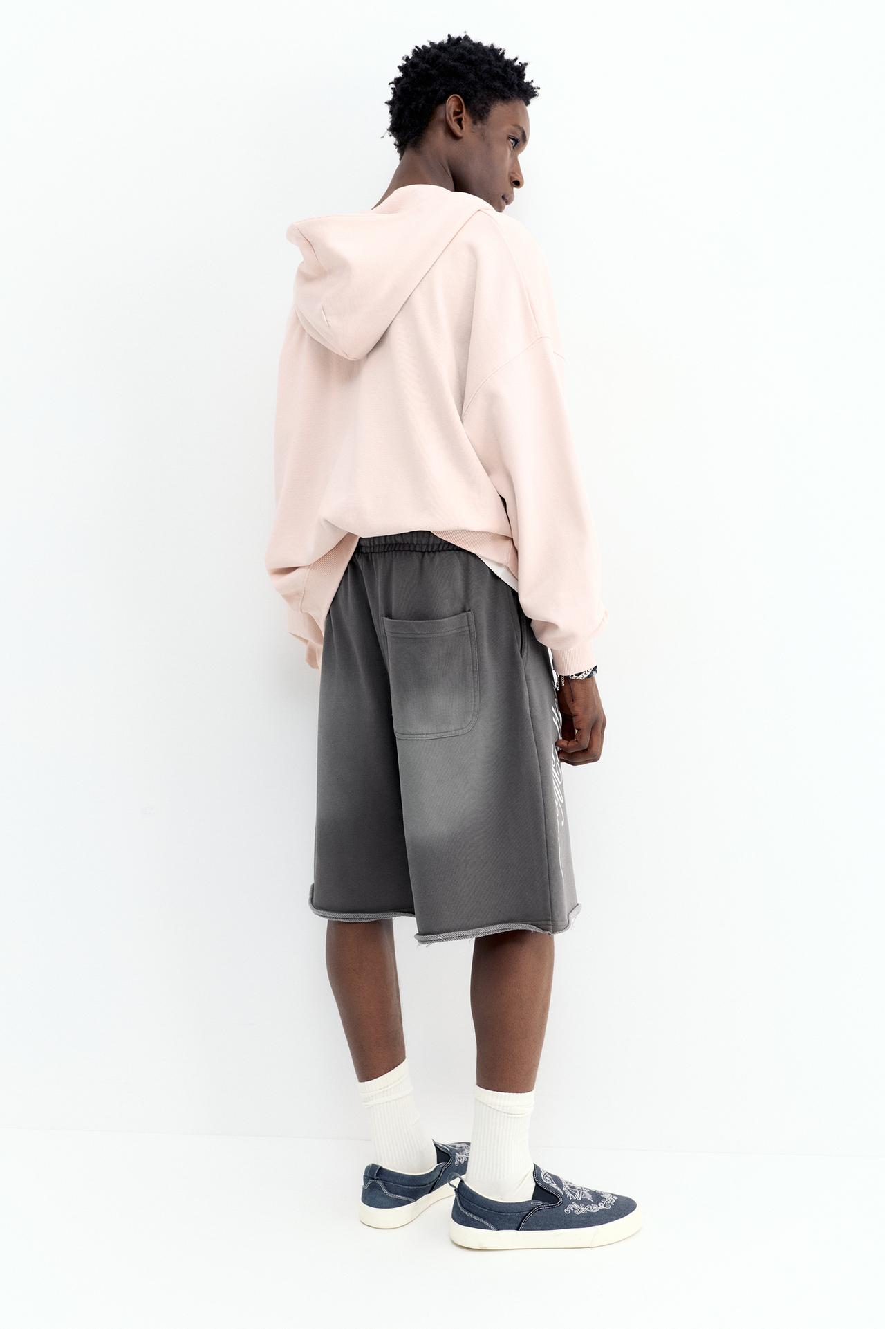 Graphic skater Bermuda sweatshorts — Grey