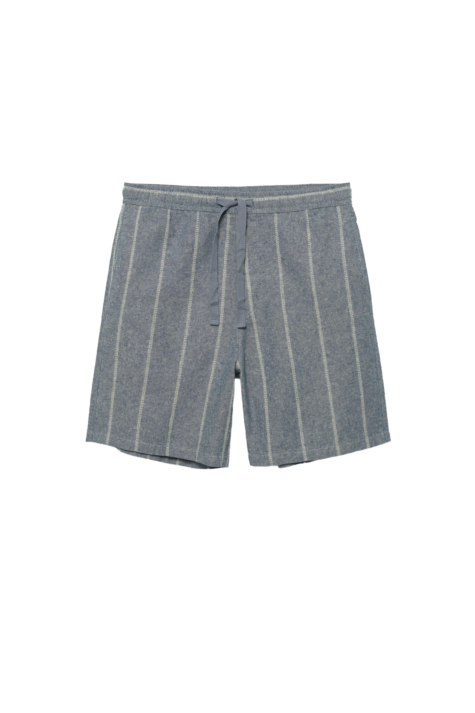 Ketenli jogger bermuda şort - Görsel 4