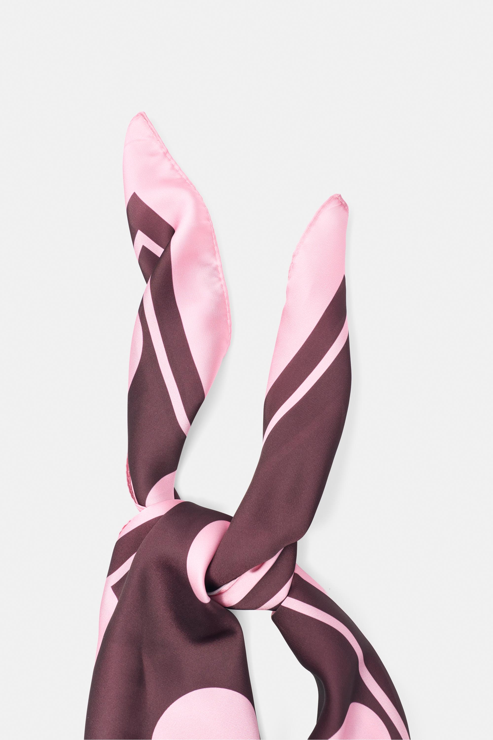 Satin polka dot scarf — Pink