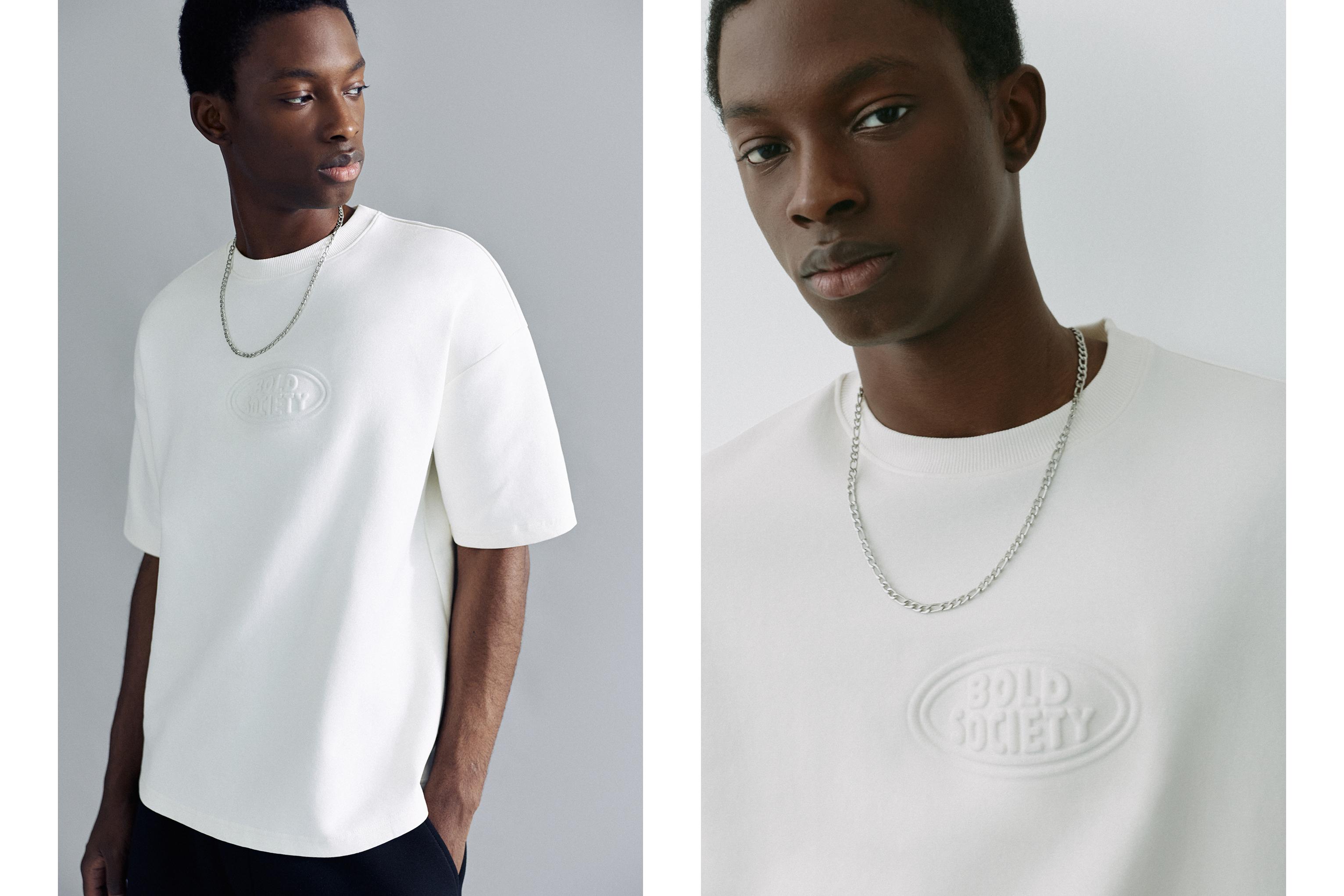 Short sleeve sweatshirt with raised logo — Off white
