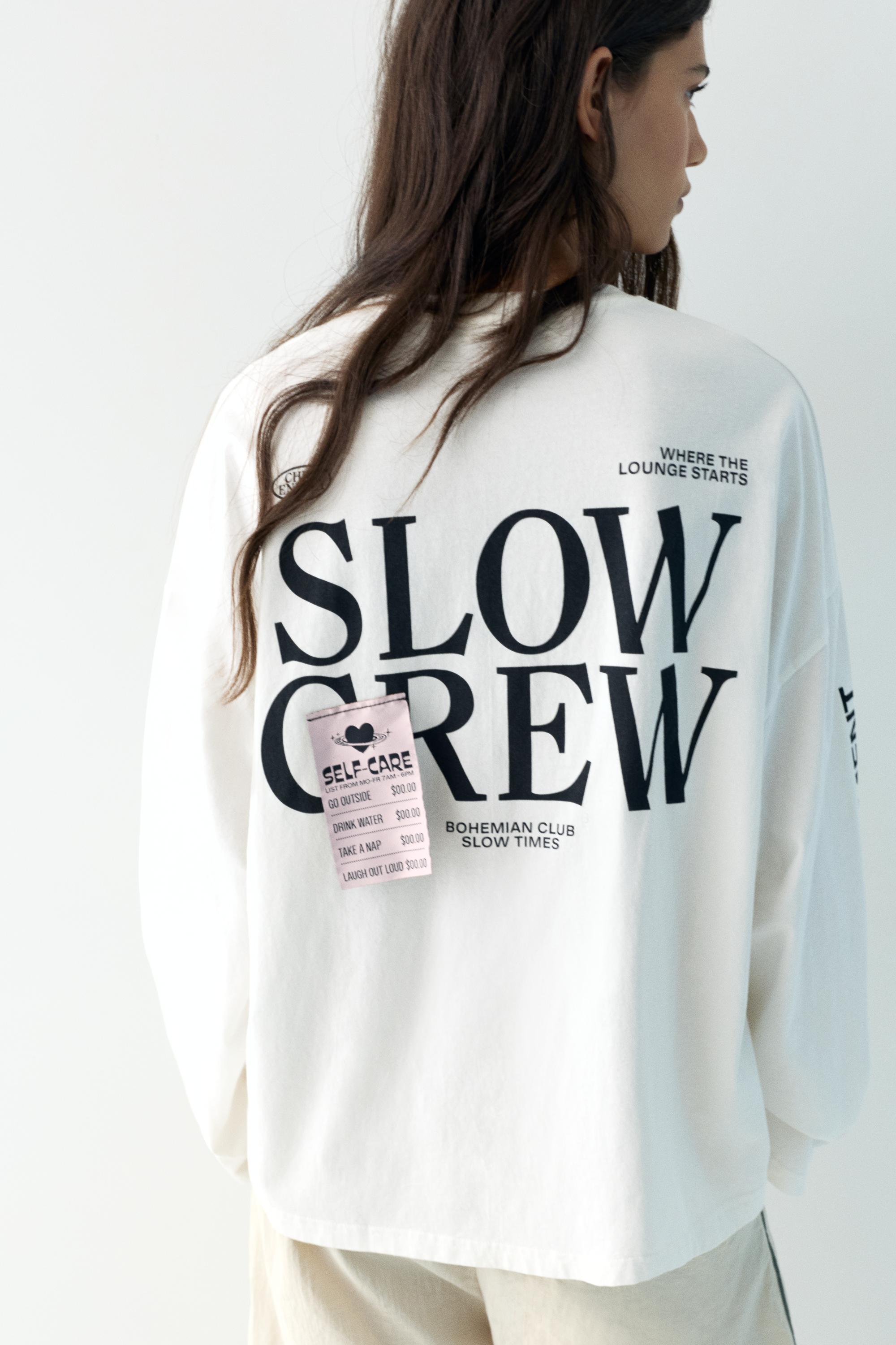 T-Shirt Bianca Maniche Lunghe Grafica