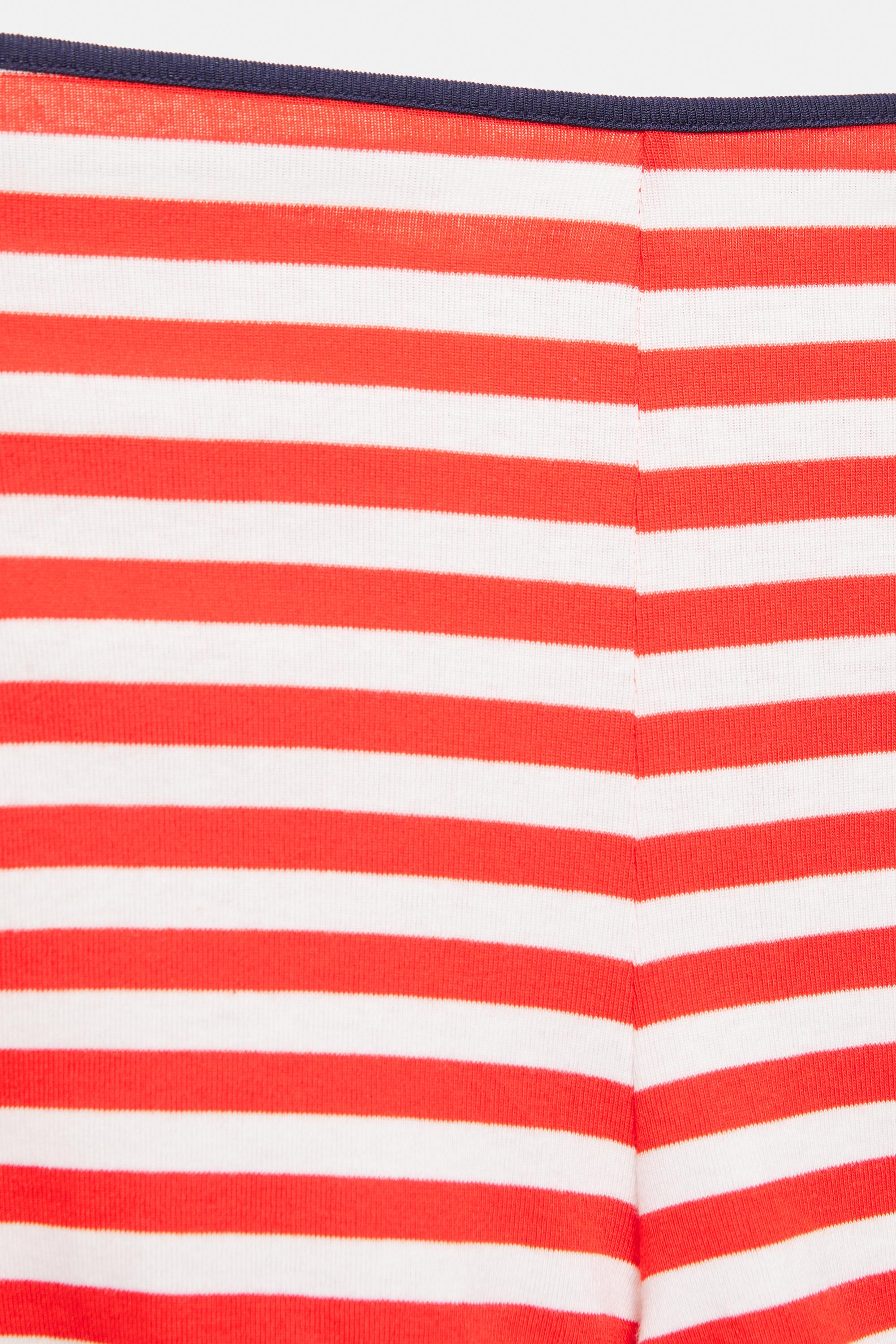 Striped ribbed mini shorts — White/Red