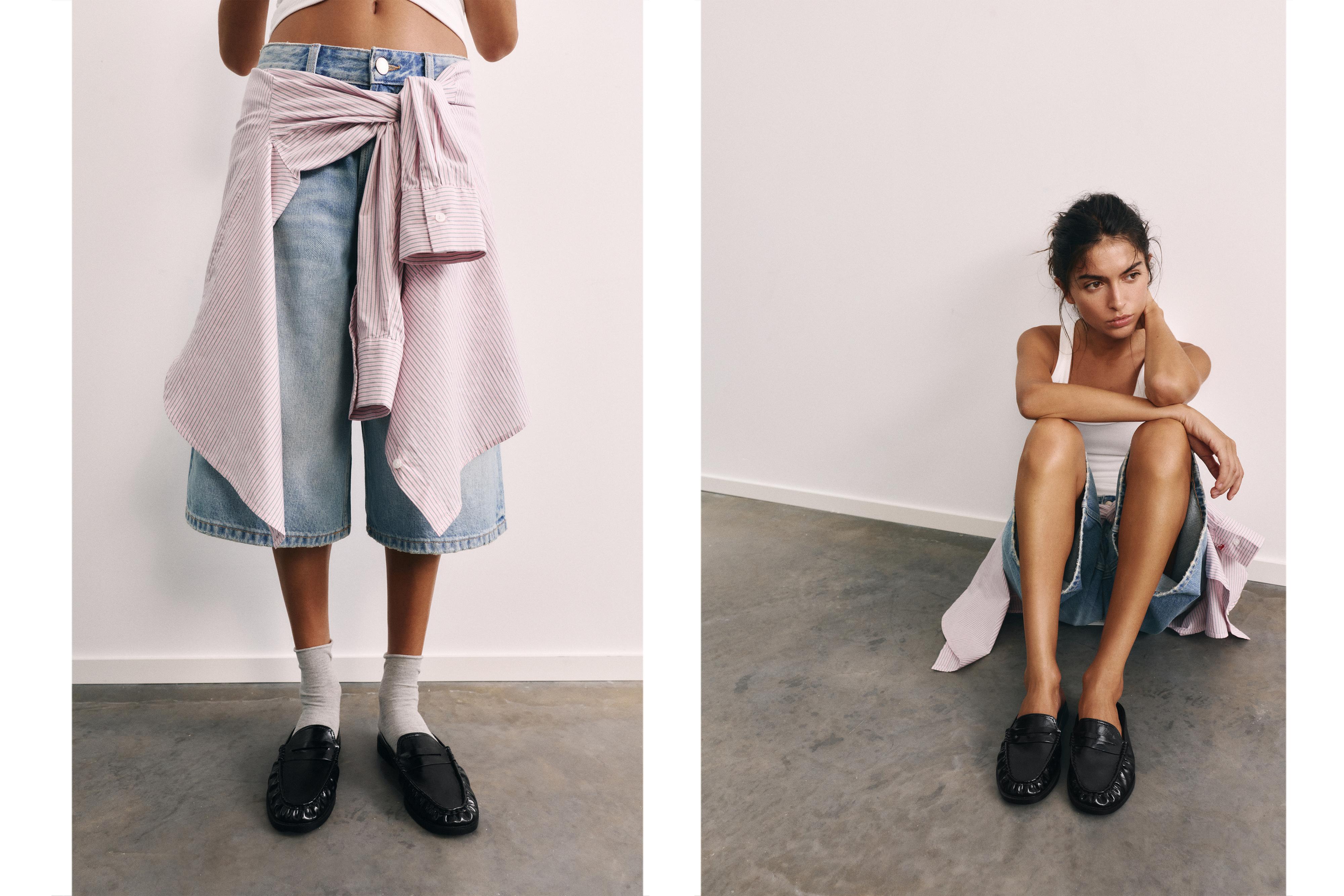 Gathered loafers — Black