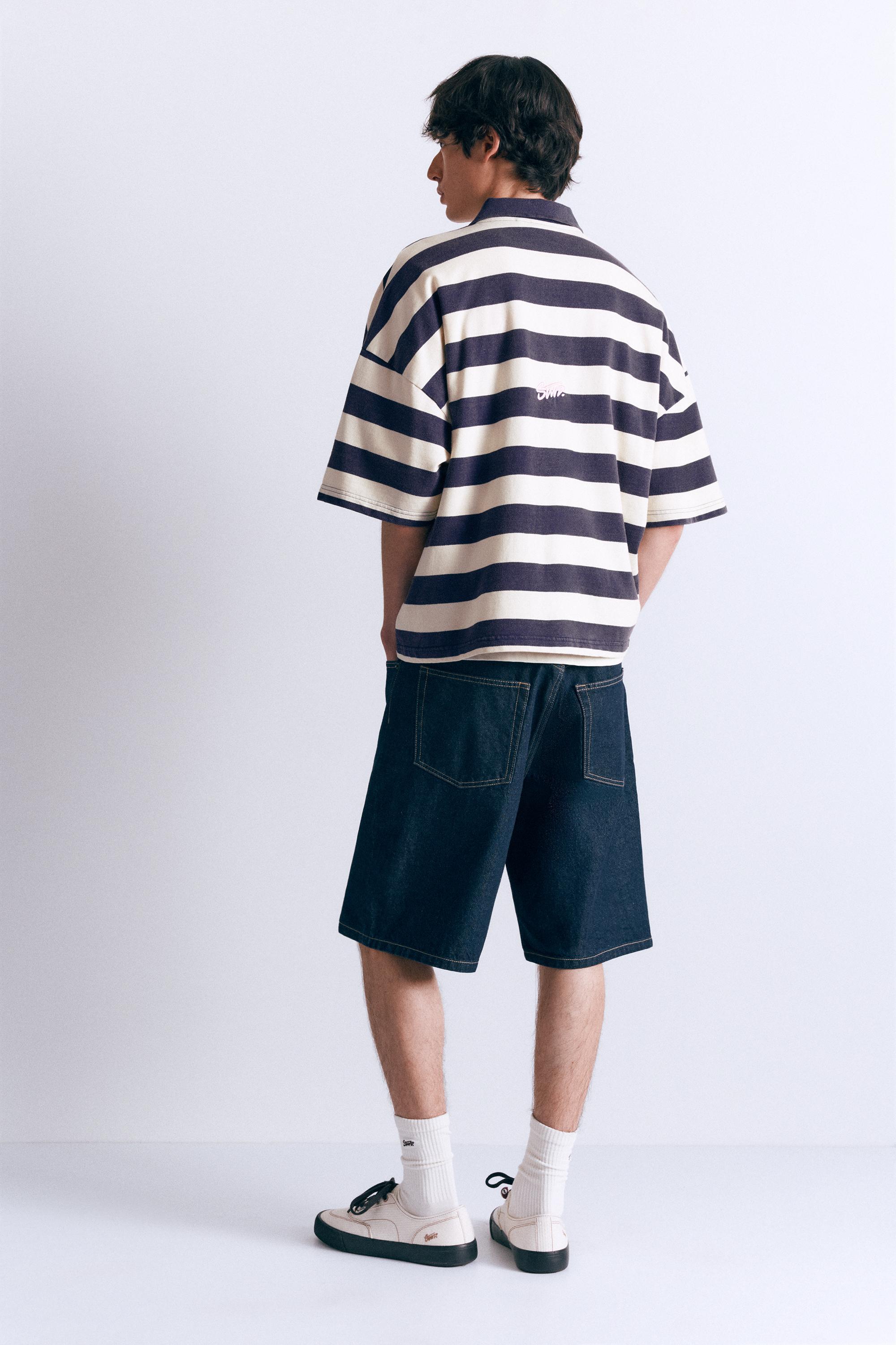 Çizgili boxy polo t-shirt - Görsel 40