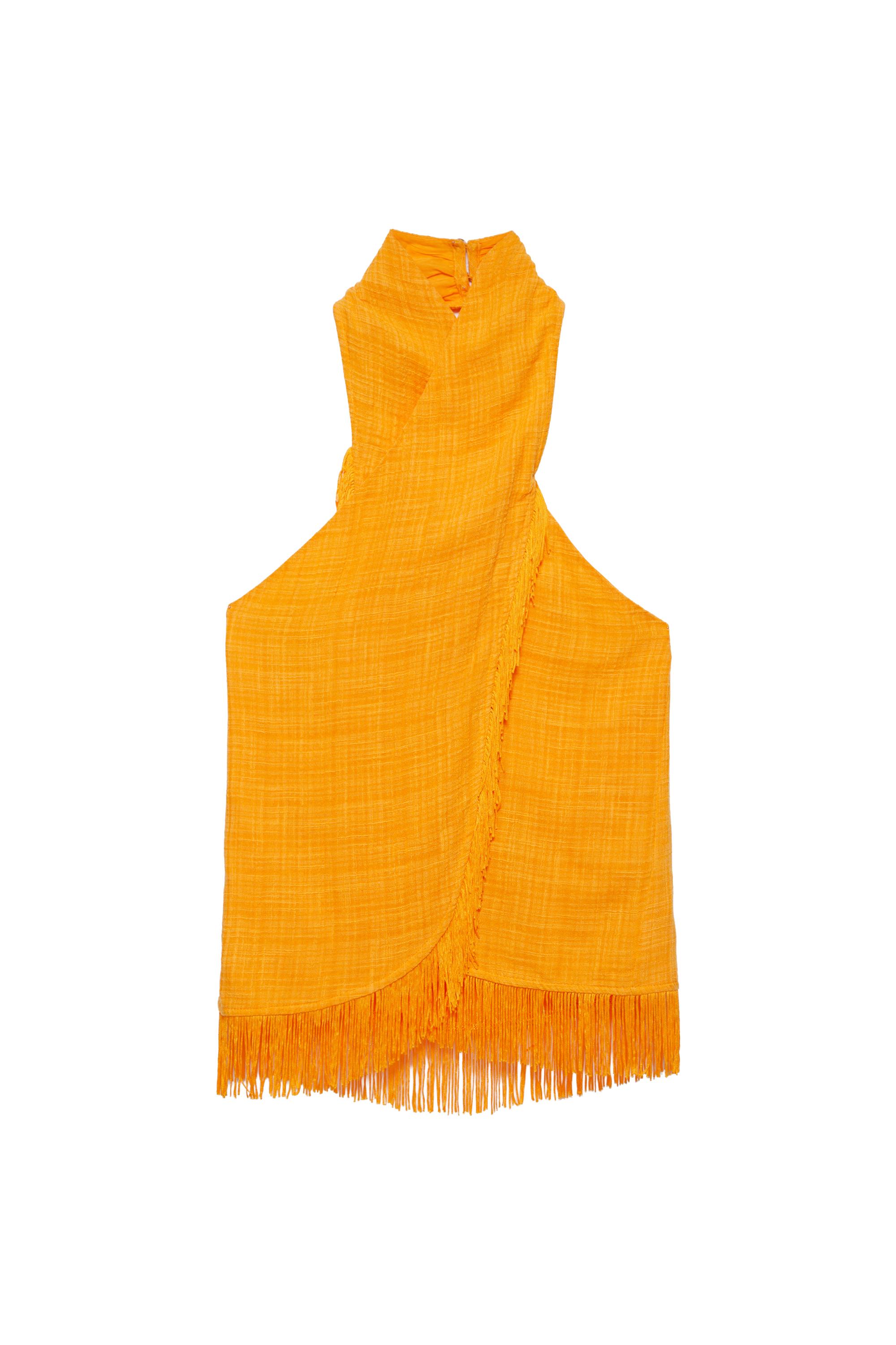 Pull&Bear Halter kruvaze püsküllü top görsel 5