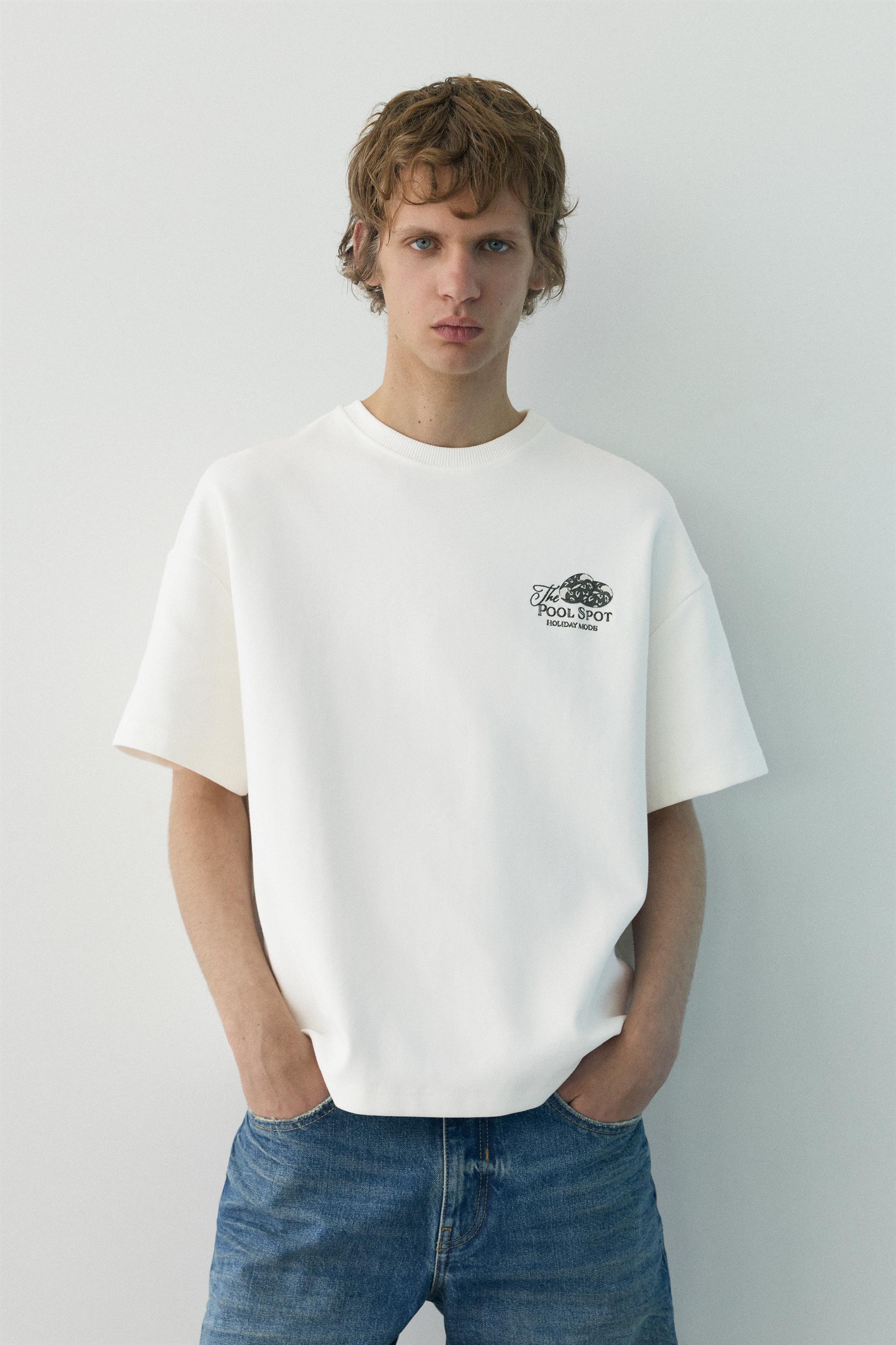 Kısa kollu grafik baskılı sweatshirt - Görsel 13