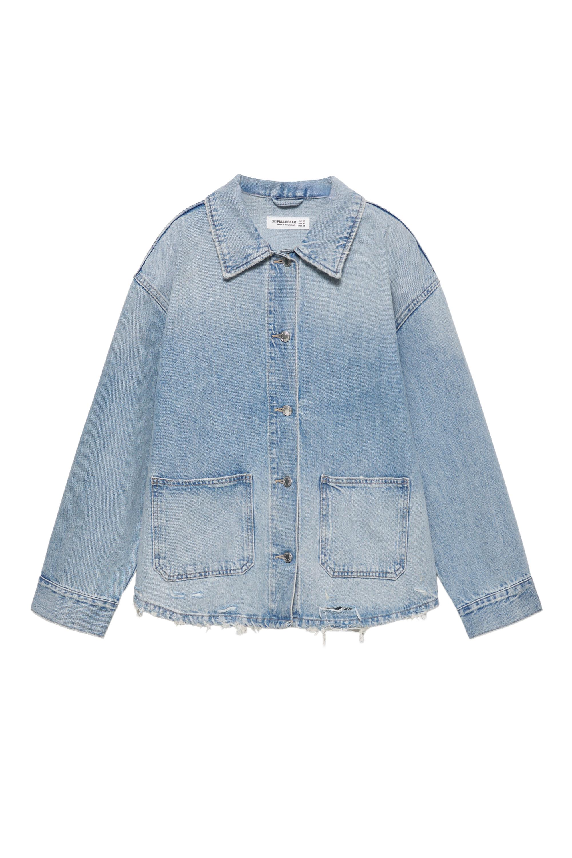 Worker denim ince ceket - Görsel 6