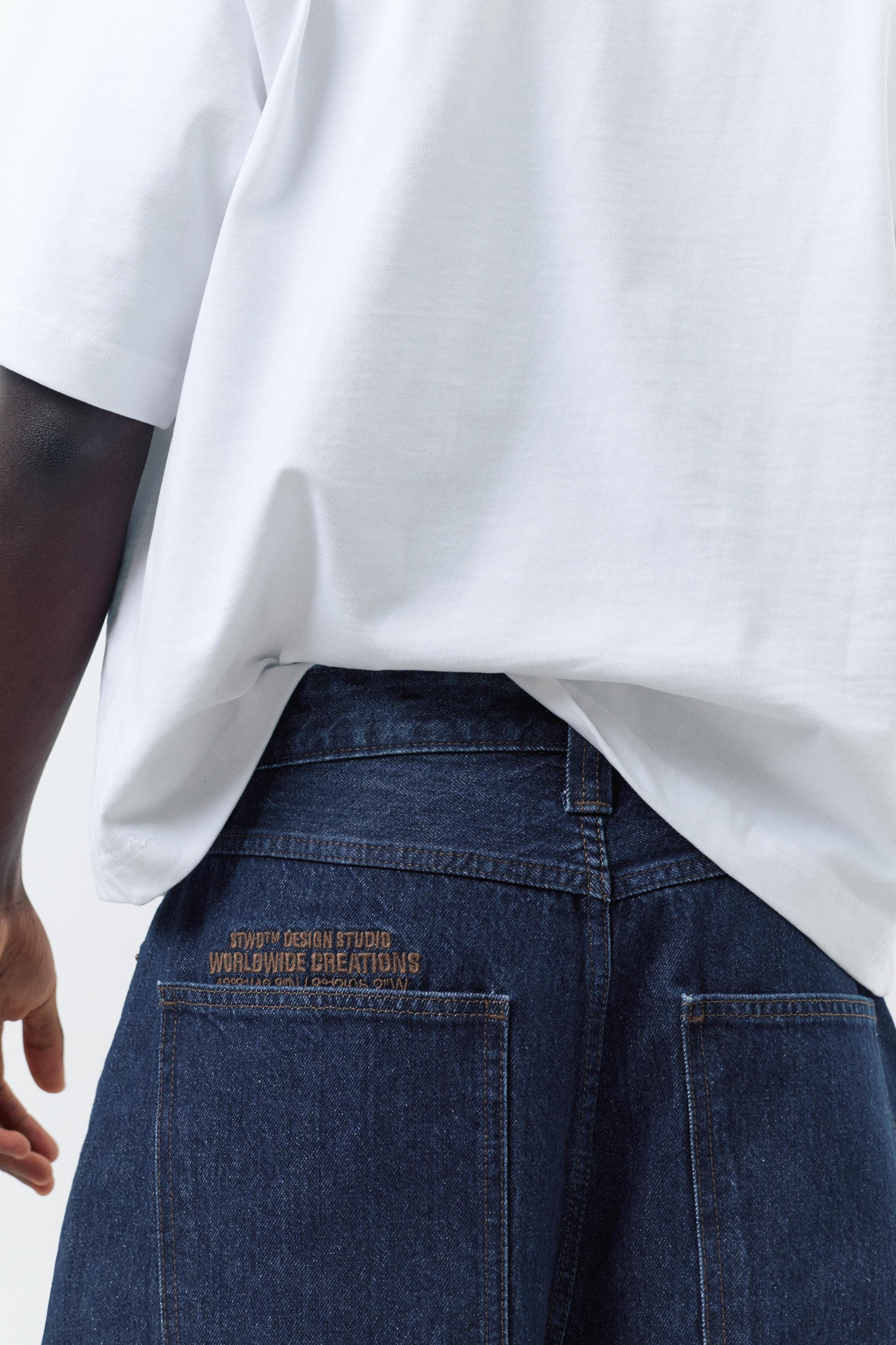 Skater denim Bermuda shorts — Navy