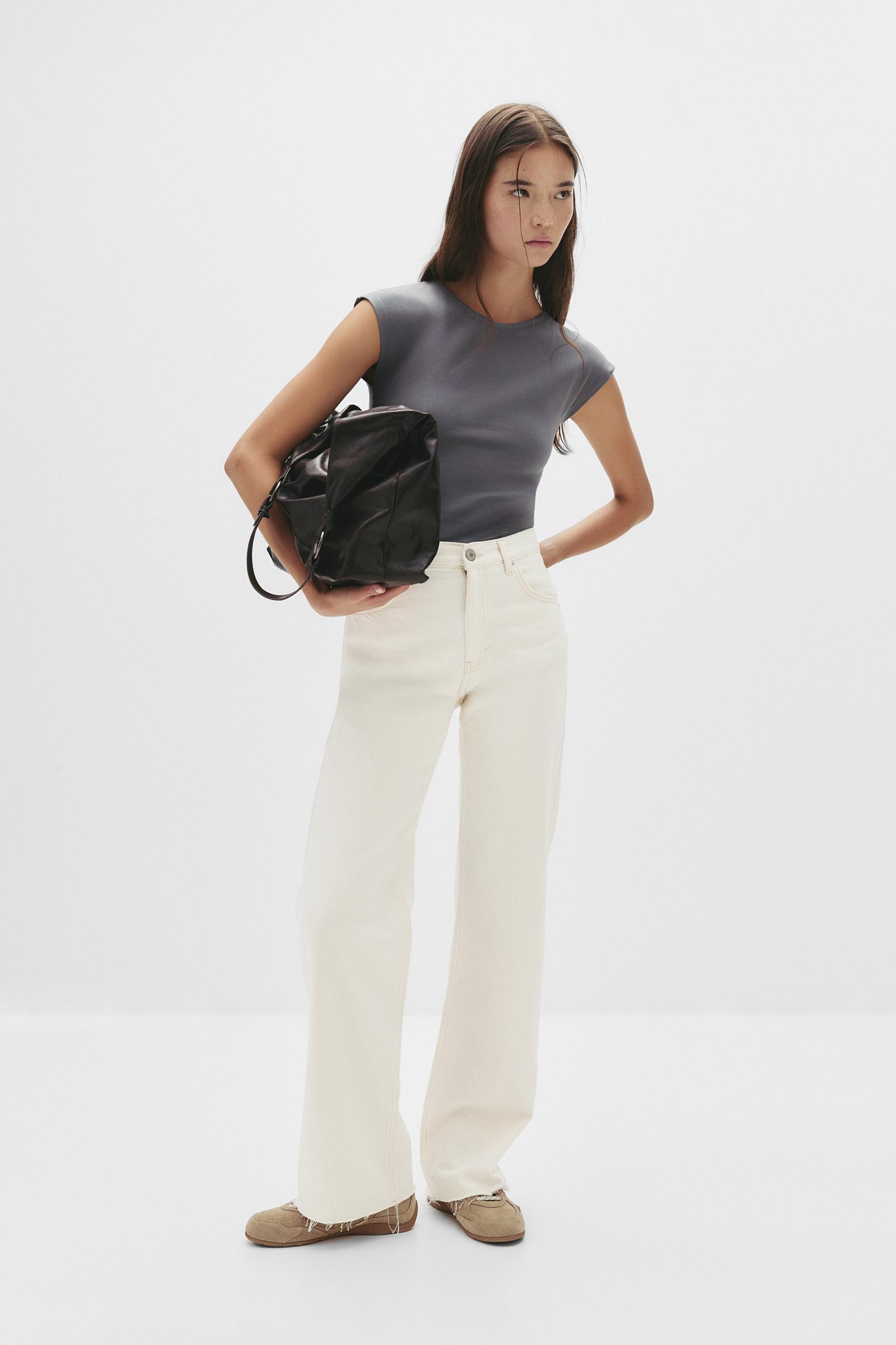 Straight-Leg-Jeans Mit Hohem Bund