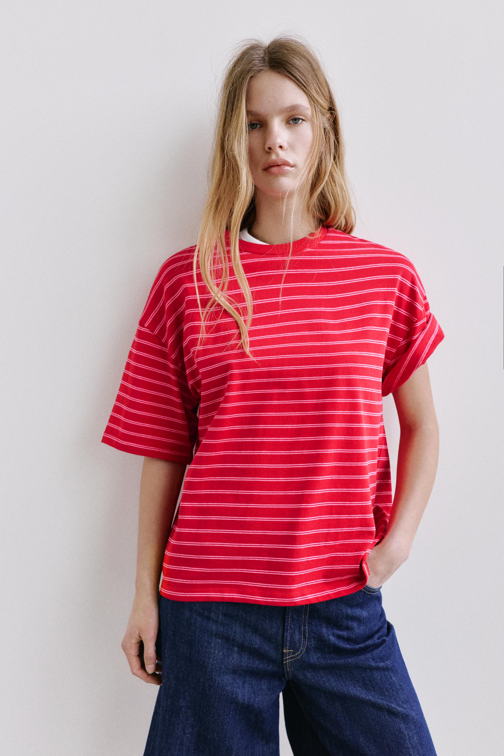 Oversize short sleeve T-shirt — Striped