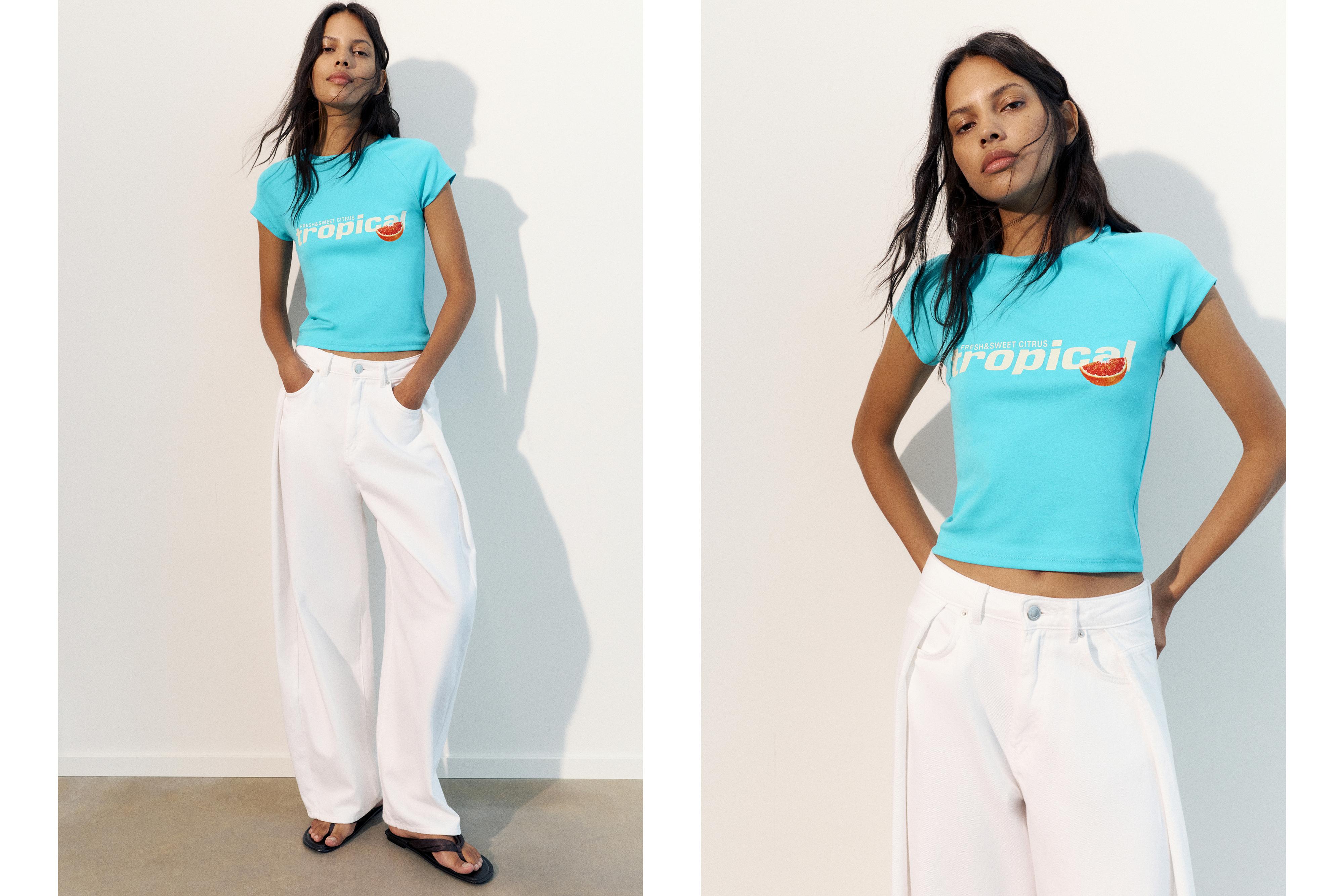 Fruit graphic T-shirt — Turquoise