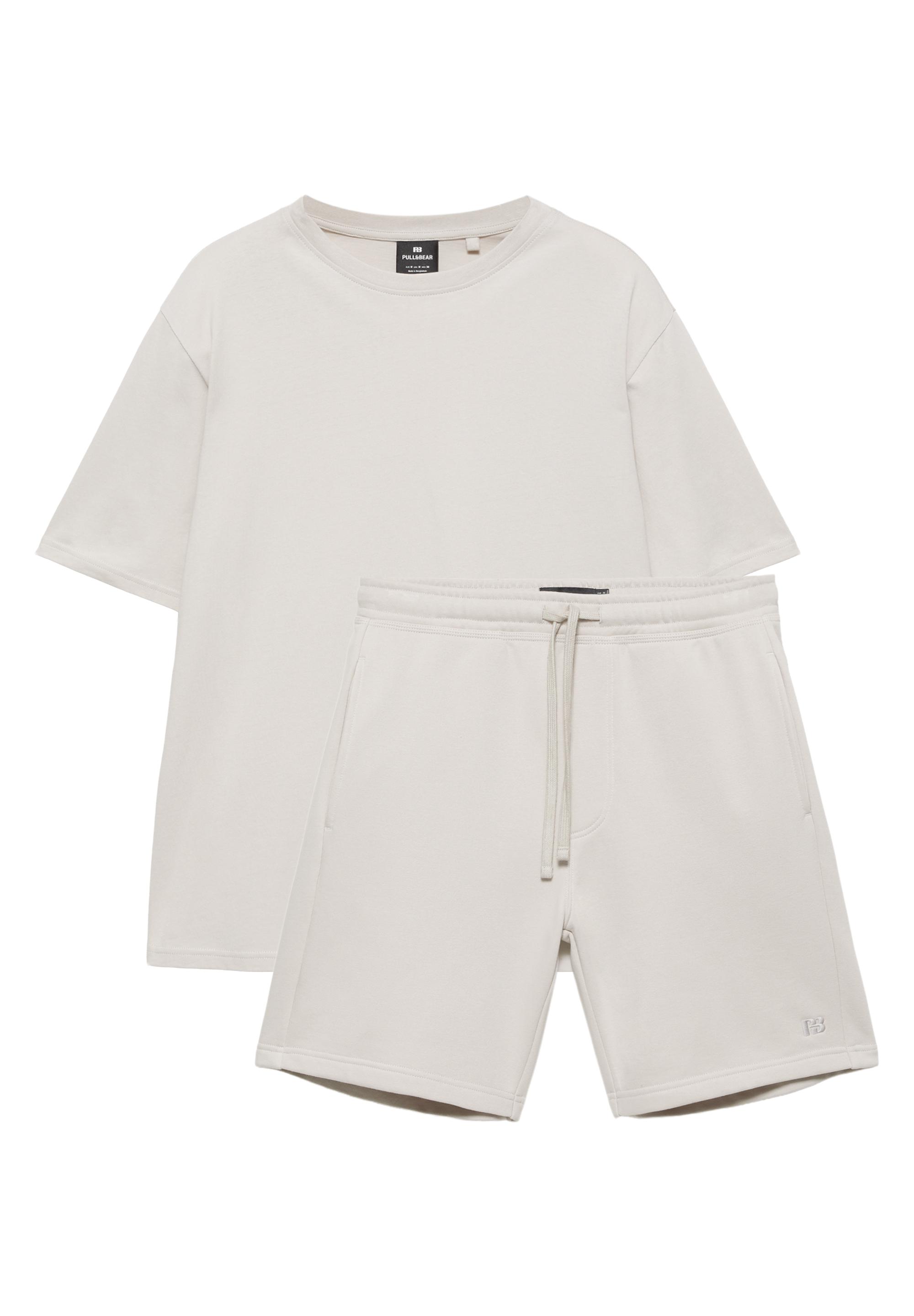 Pack of Bermuda jogger shorts and T-shirt — Ash