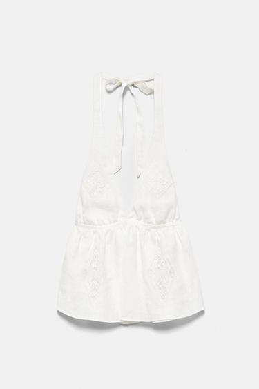 Encaixe de Camariñas x Pull&Bear 100% linen halter top — Off white 9