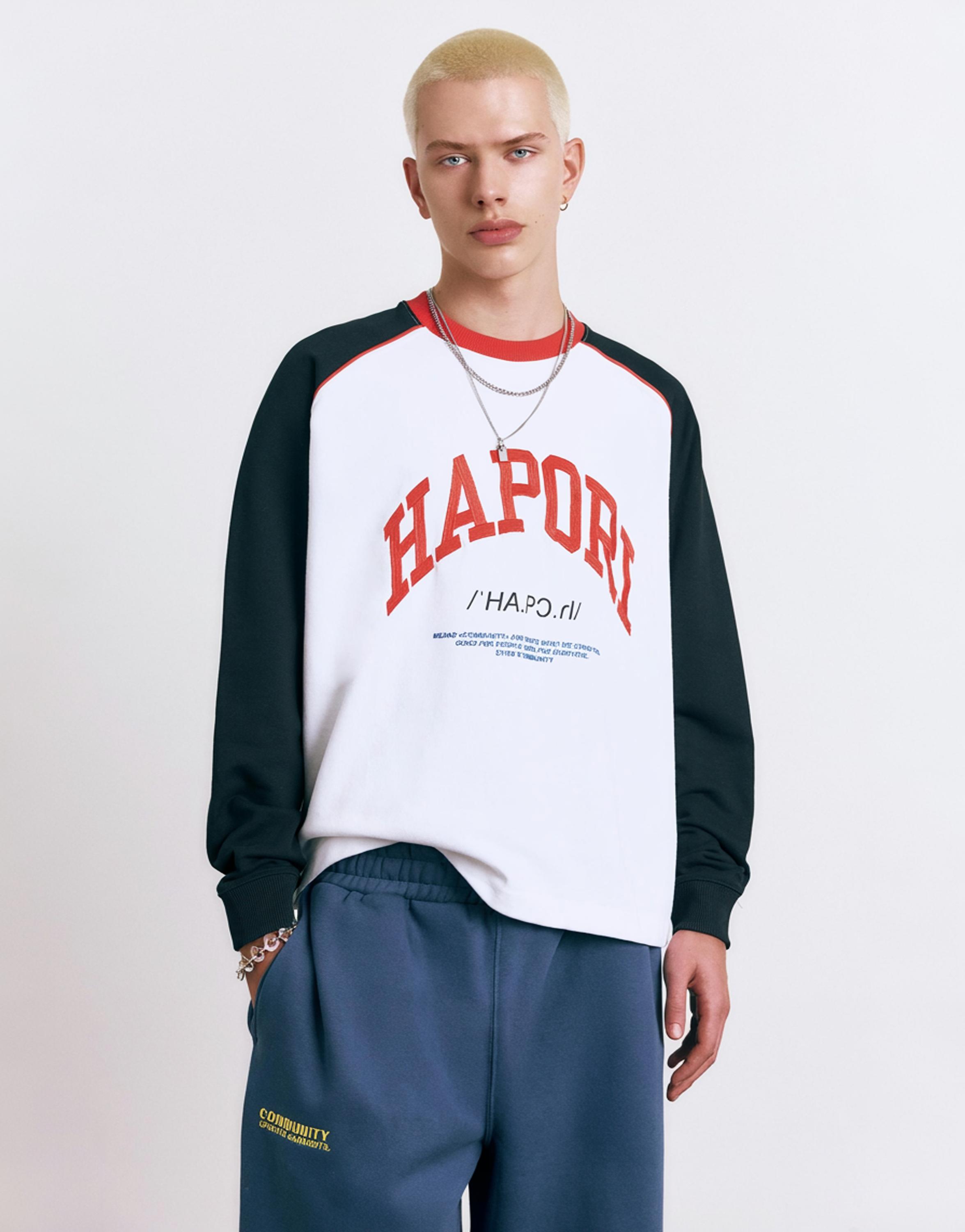 Varsity round neck sweatshirt — White