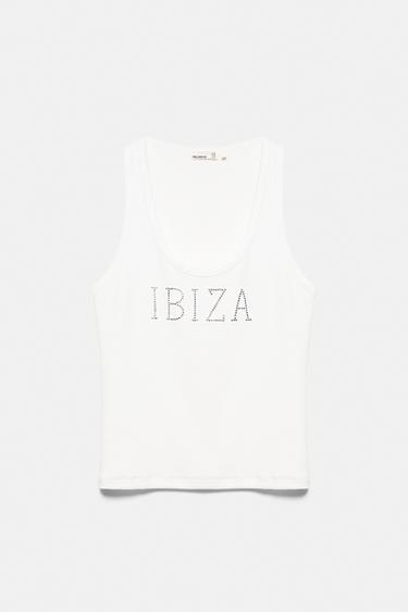 Ibiza rhinestone tank top — Ice 5