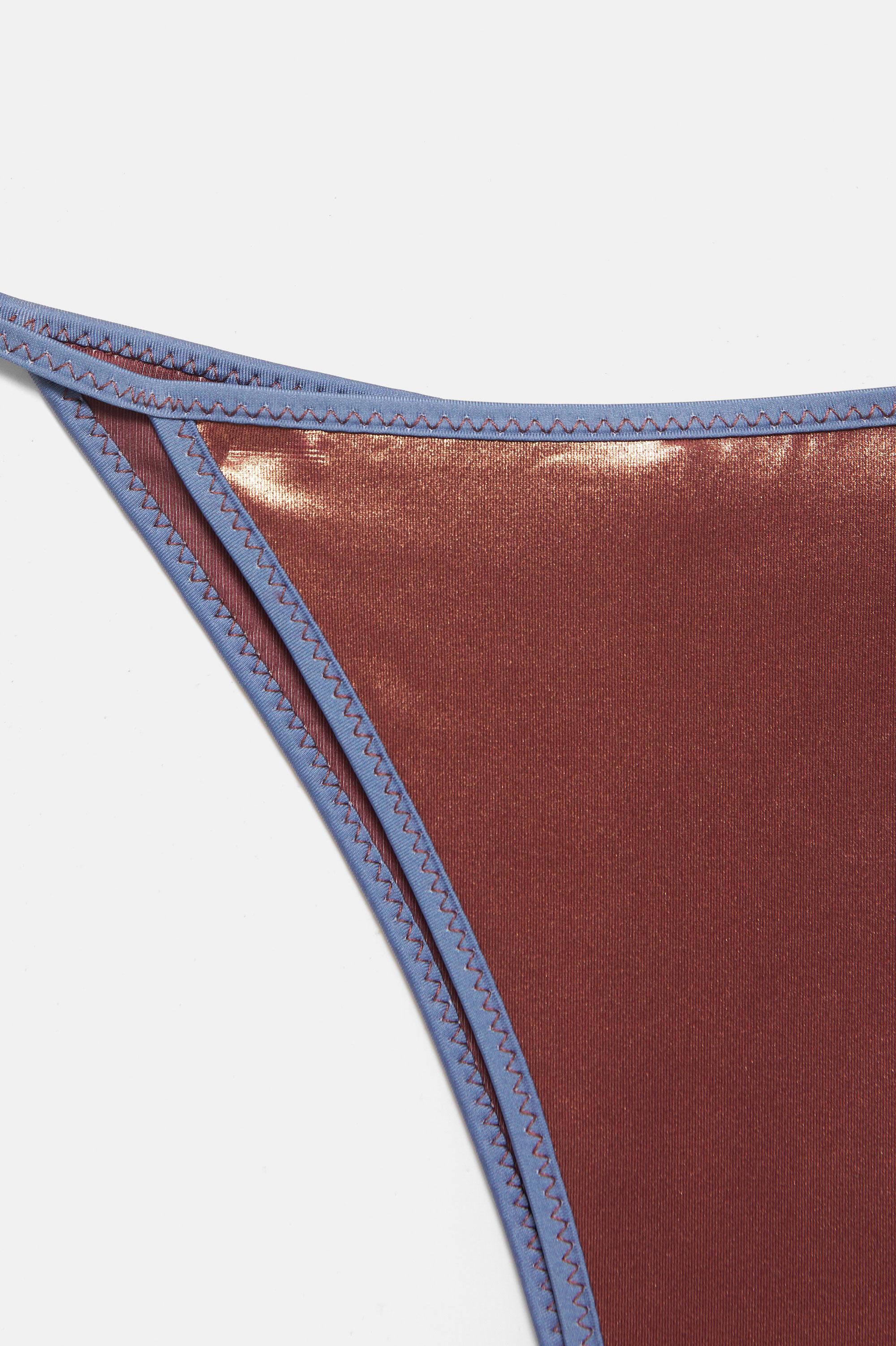 Metallic finish bikini bottoms — Copper