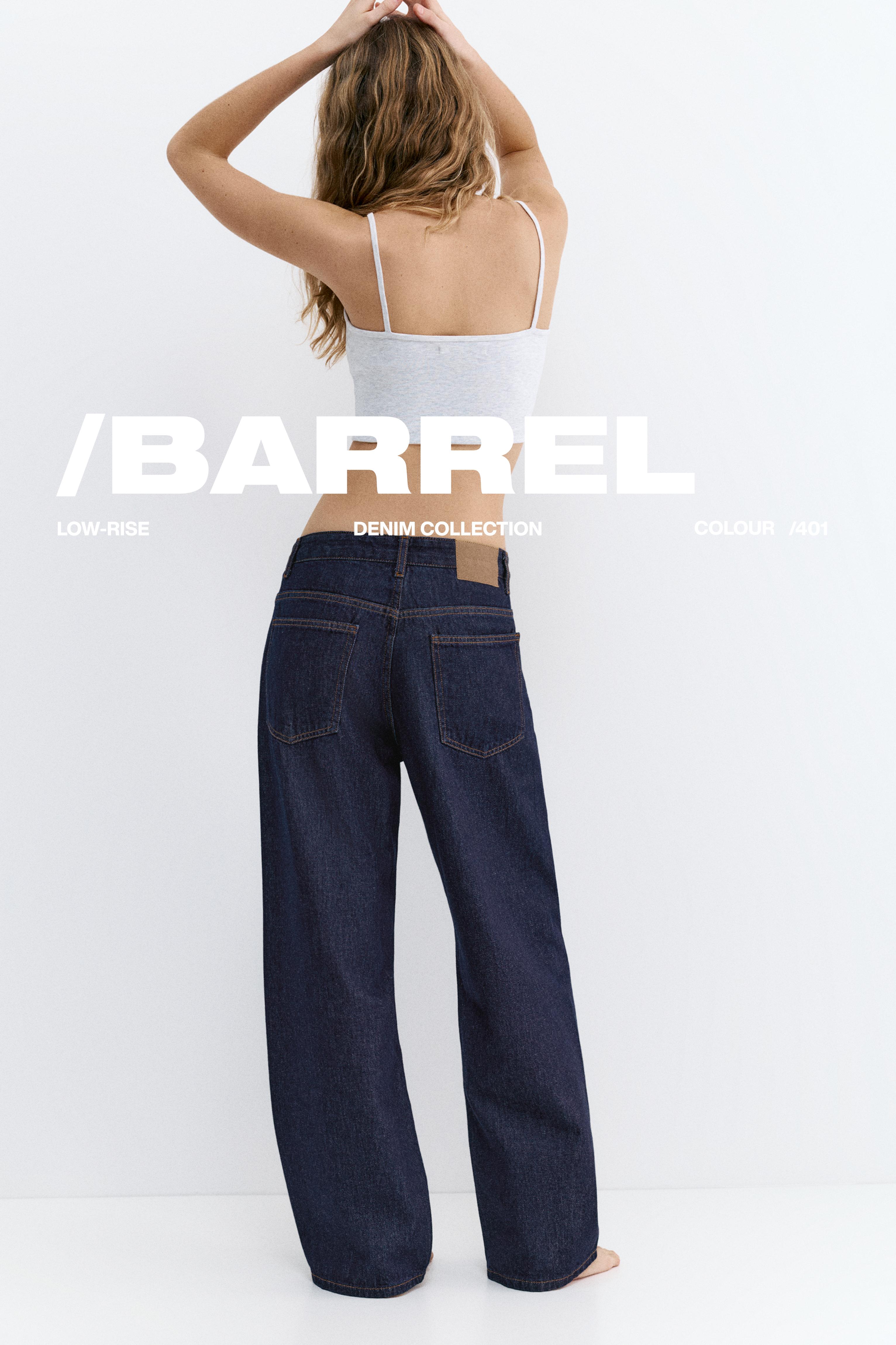 Low-rise barrel jeans — Navy