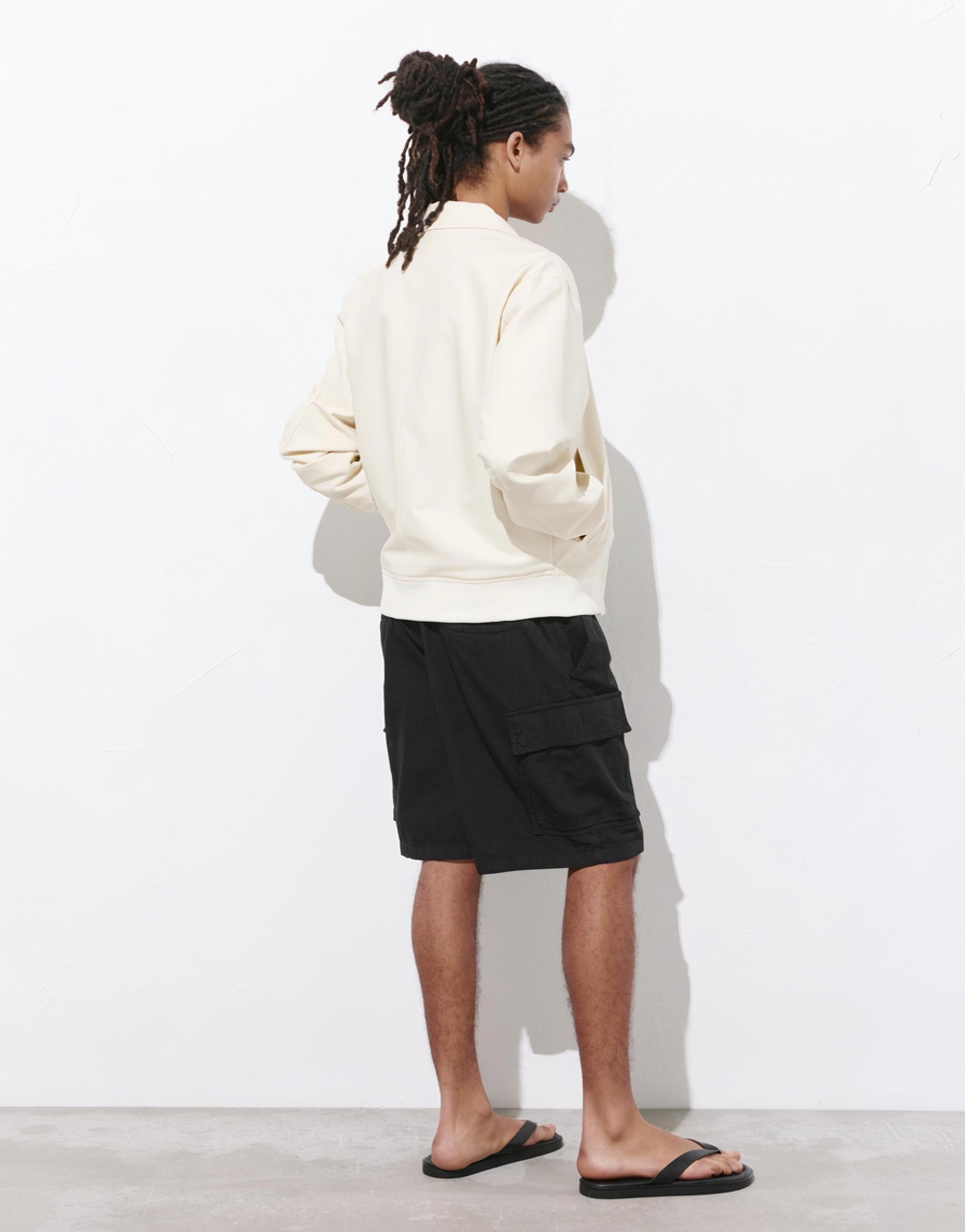 Ripstop cargo Bermuda shorts — Black