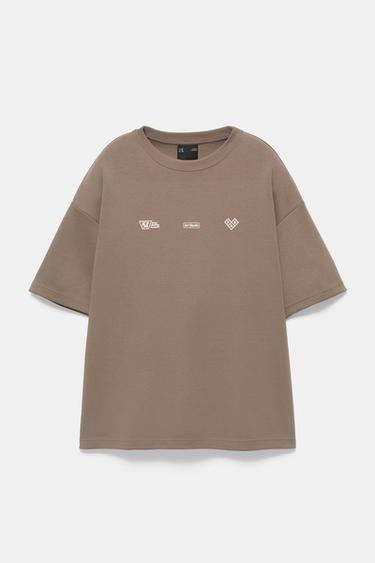Short sleeve graphic sweatshirt — Brown 6