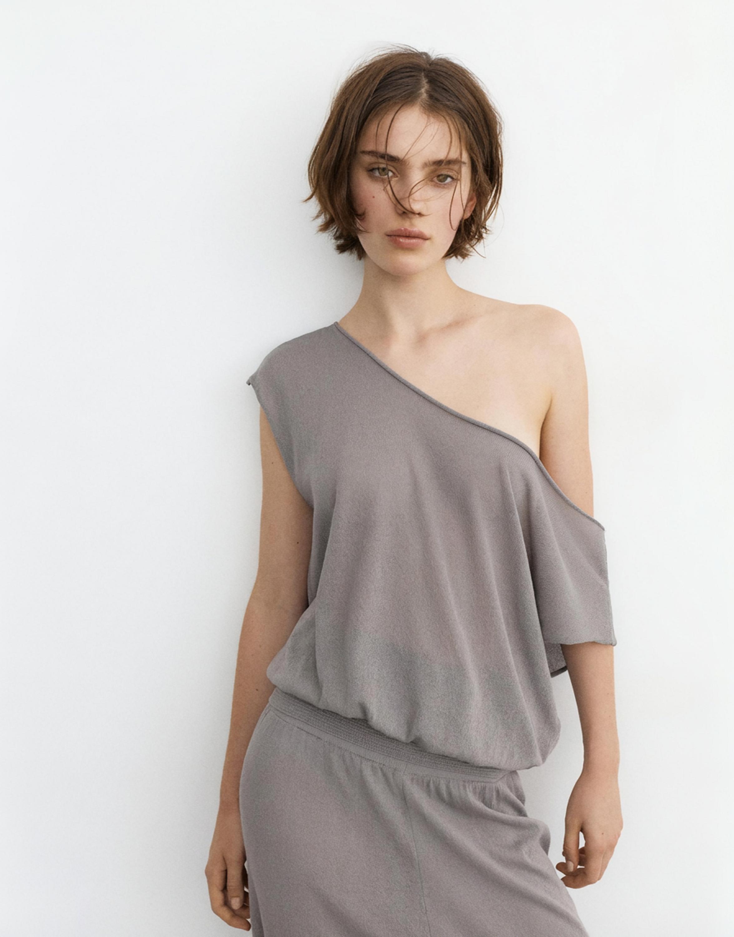 Elastic waist top — Steel