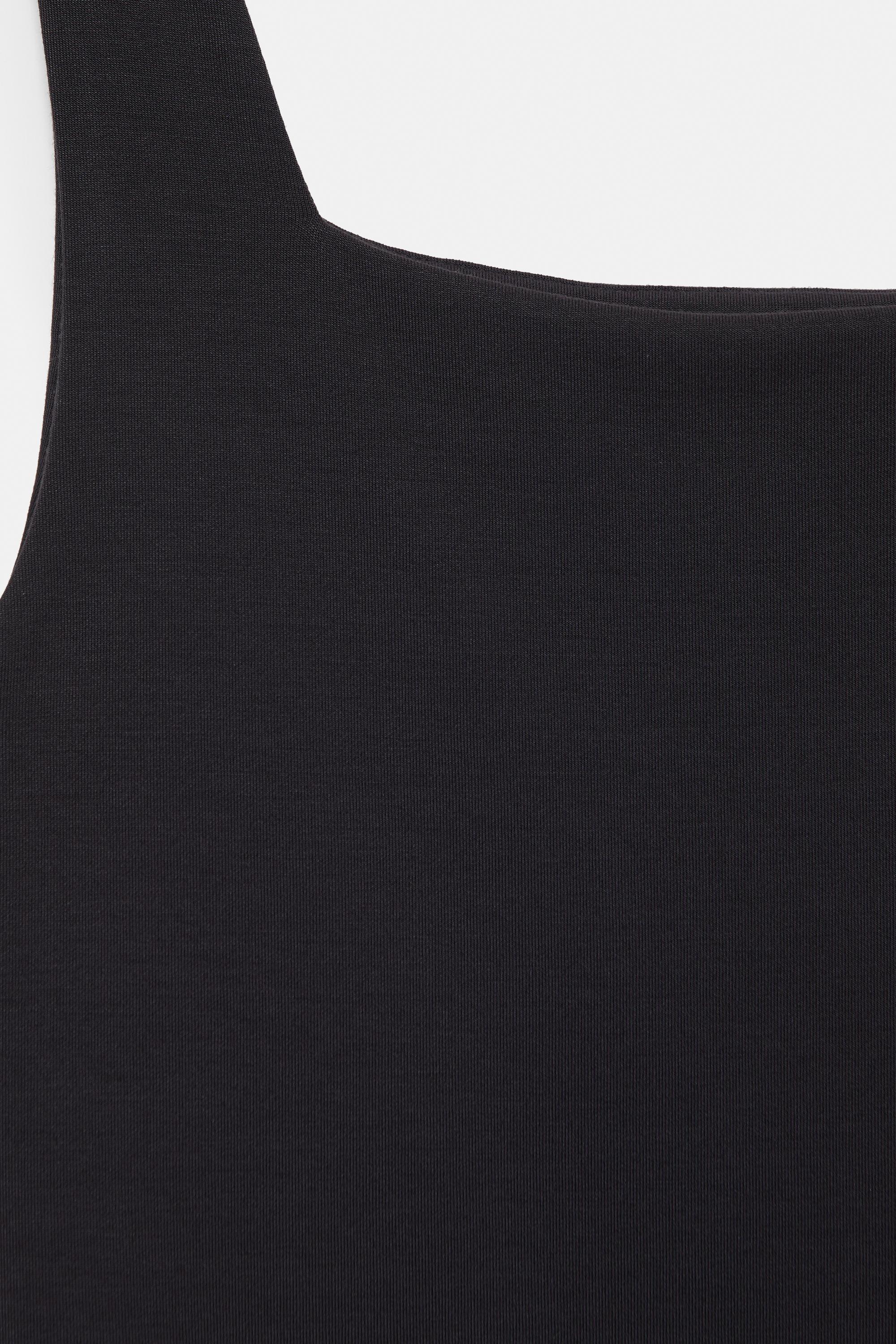 Square neck strappy top — Black