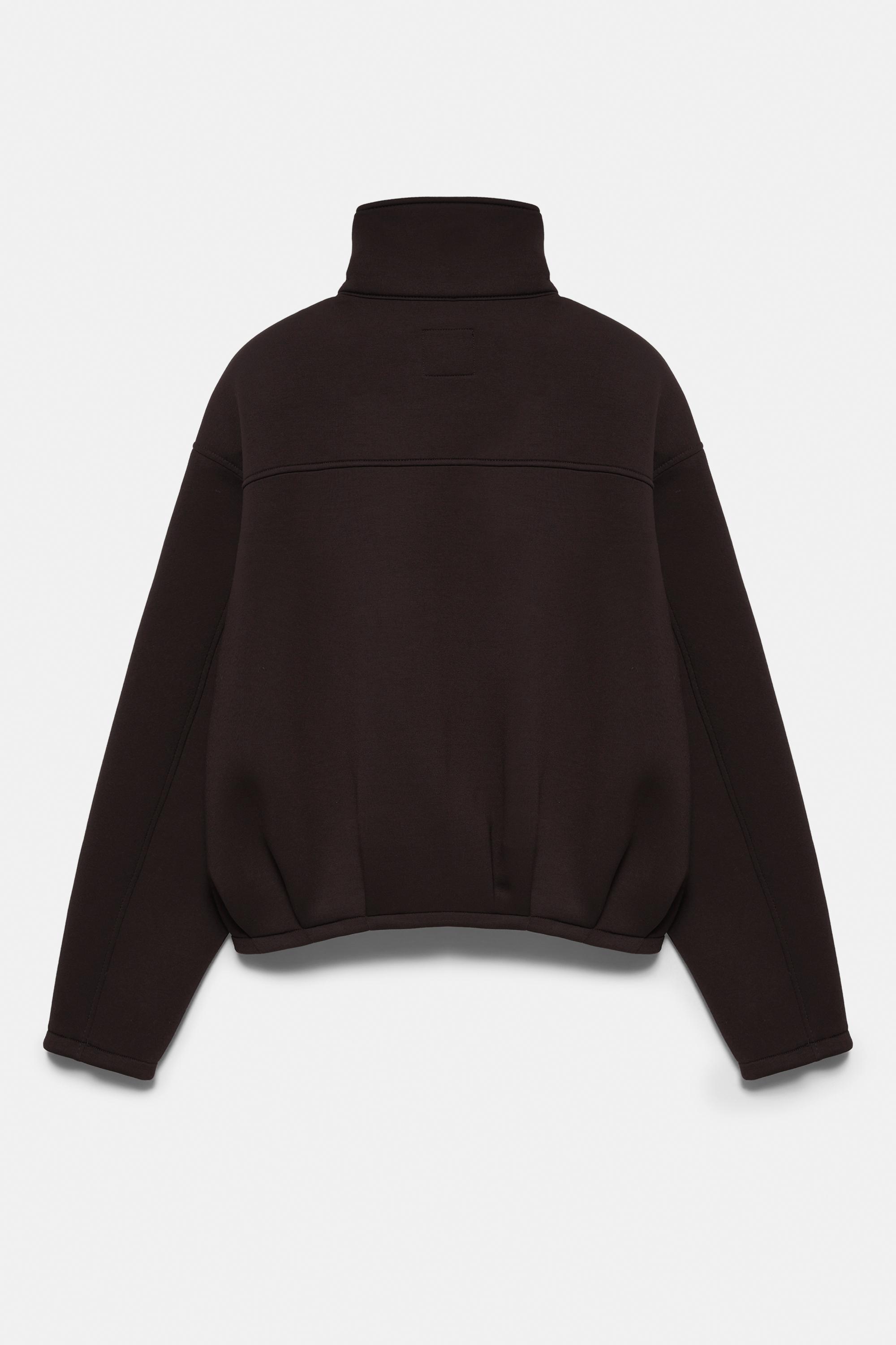 Neoprene-effect zip-up jacket — Brown