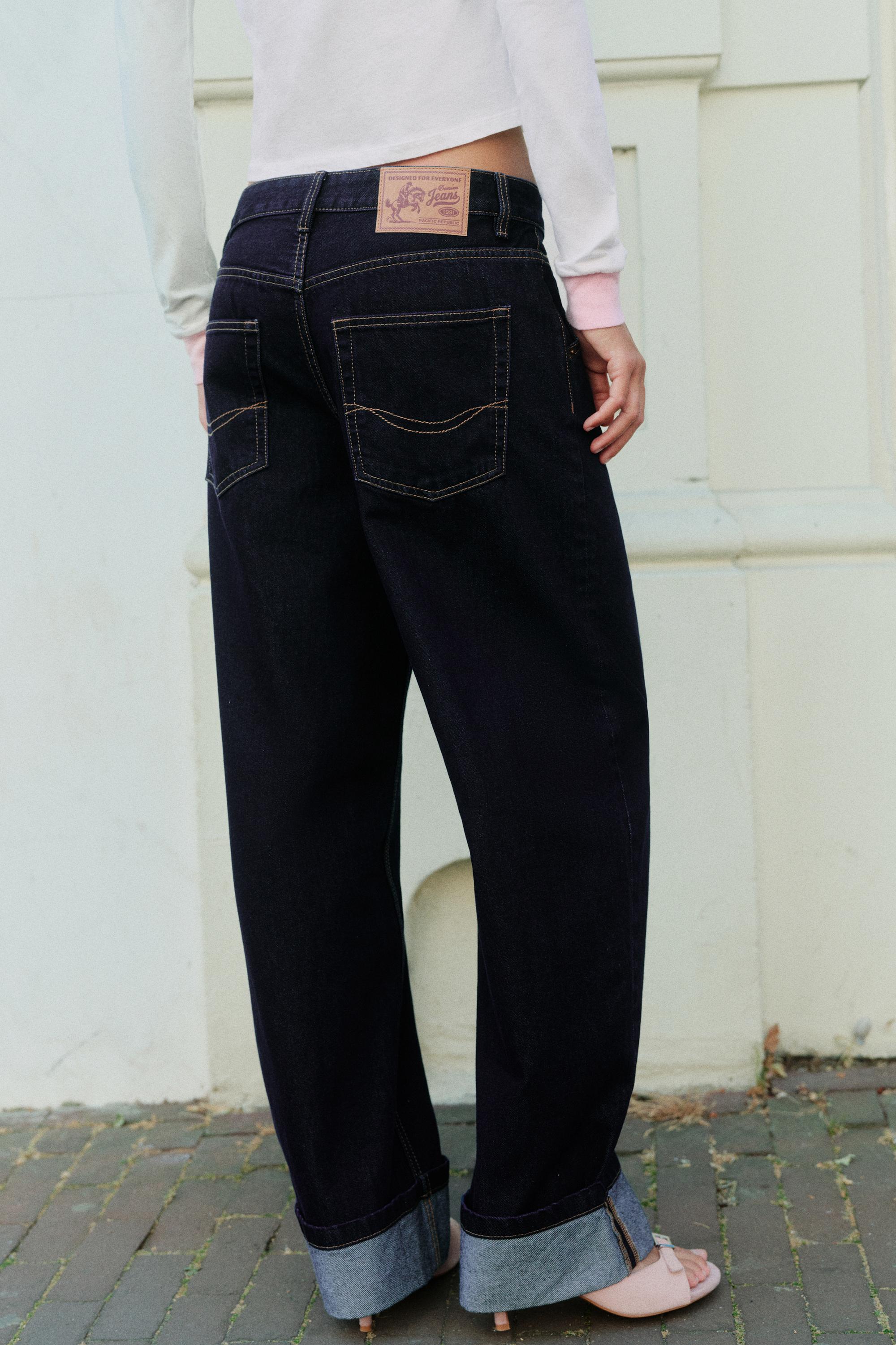 Turn-up hem jeans — Dark navy