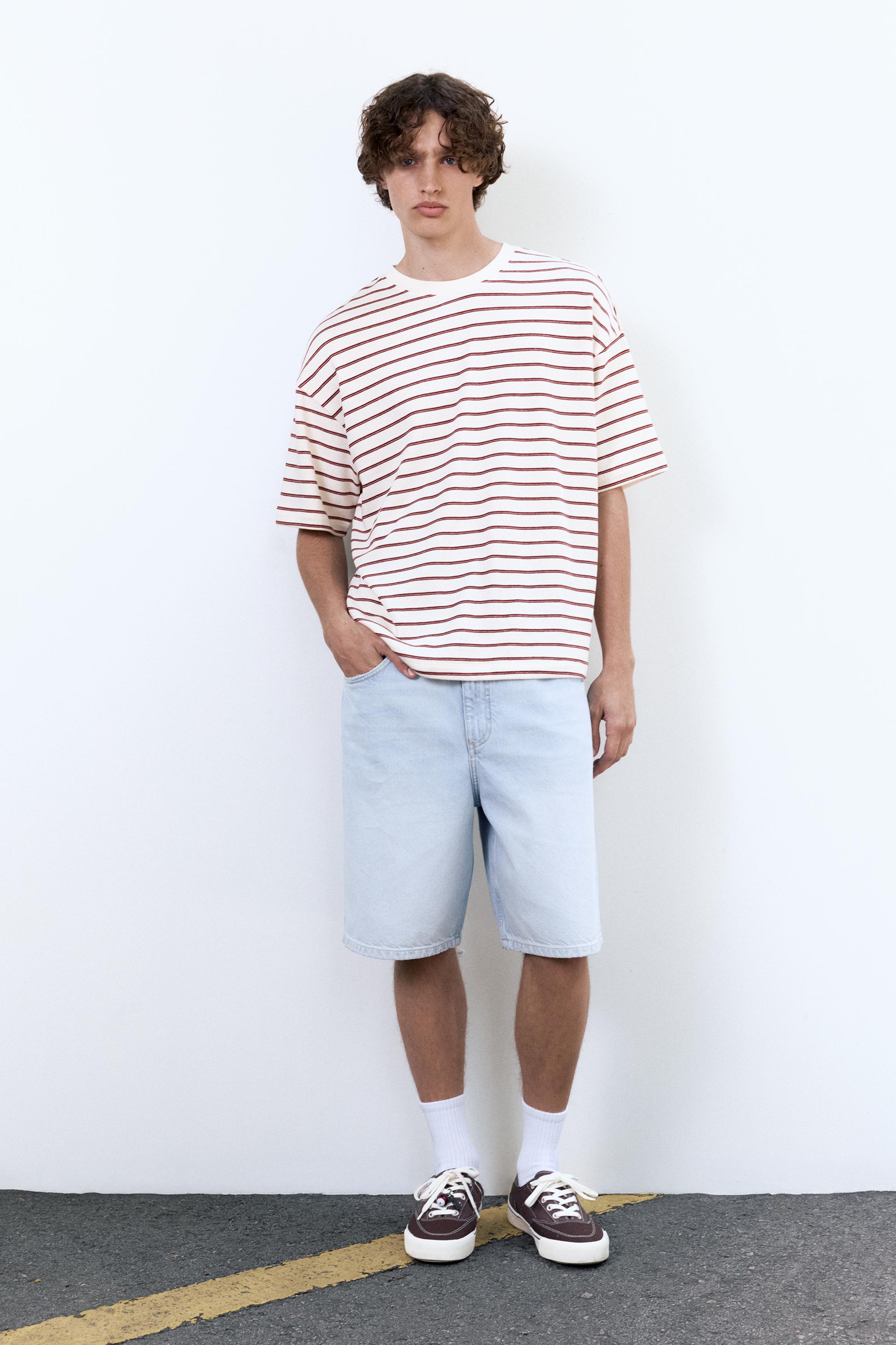 Striped boxy-fit T-shirt — Off white