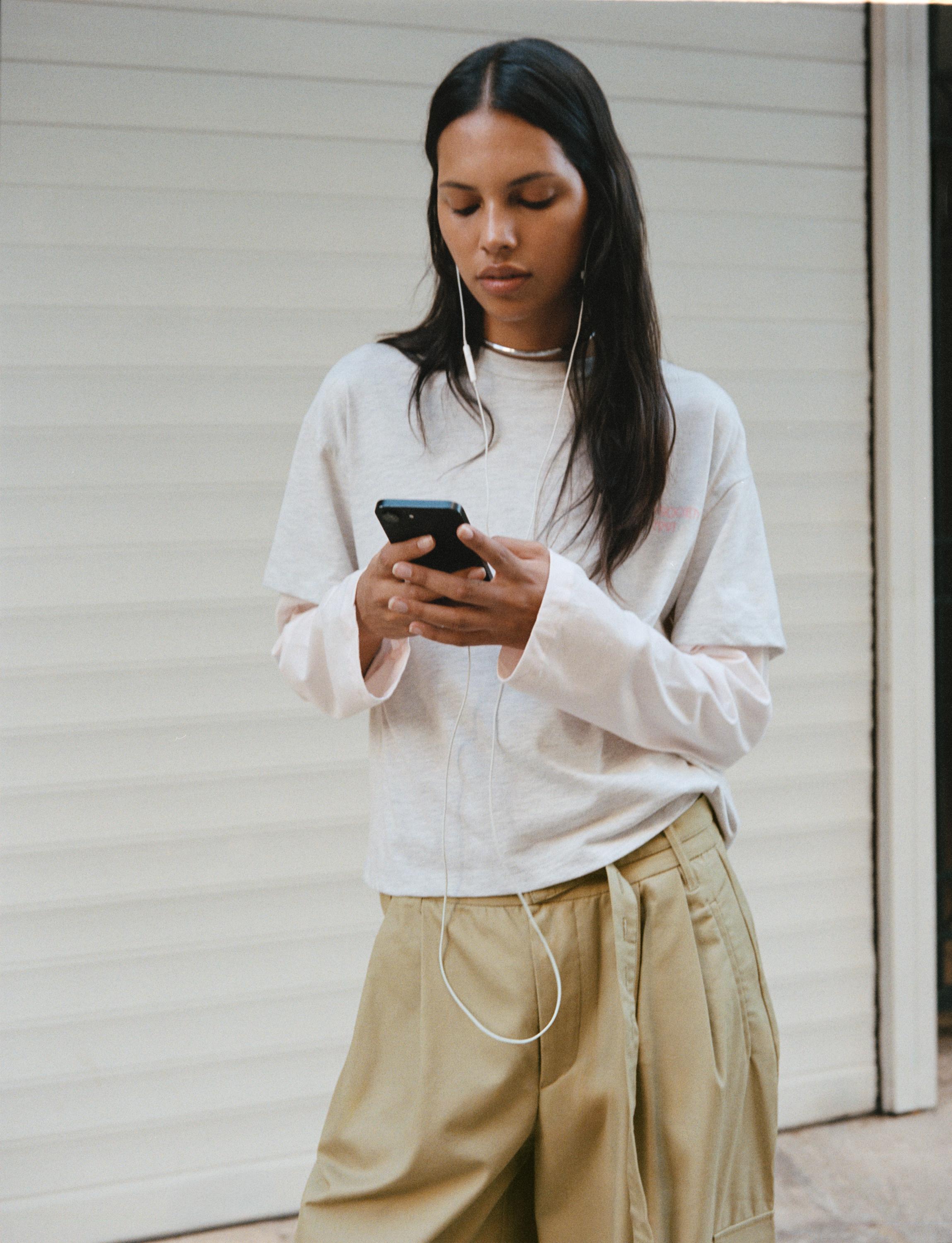Double sleeve T-shirt — Pale grey