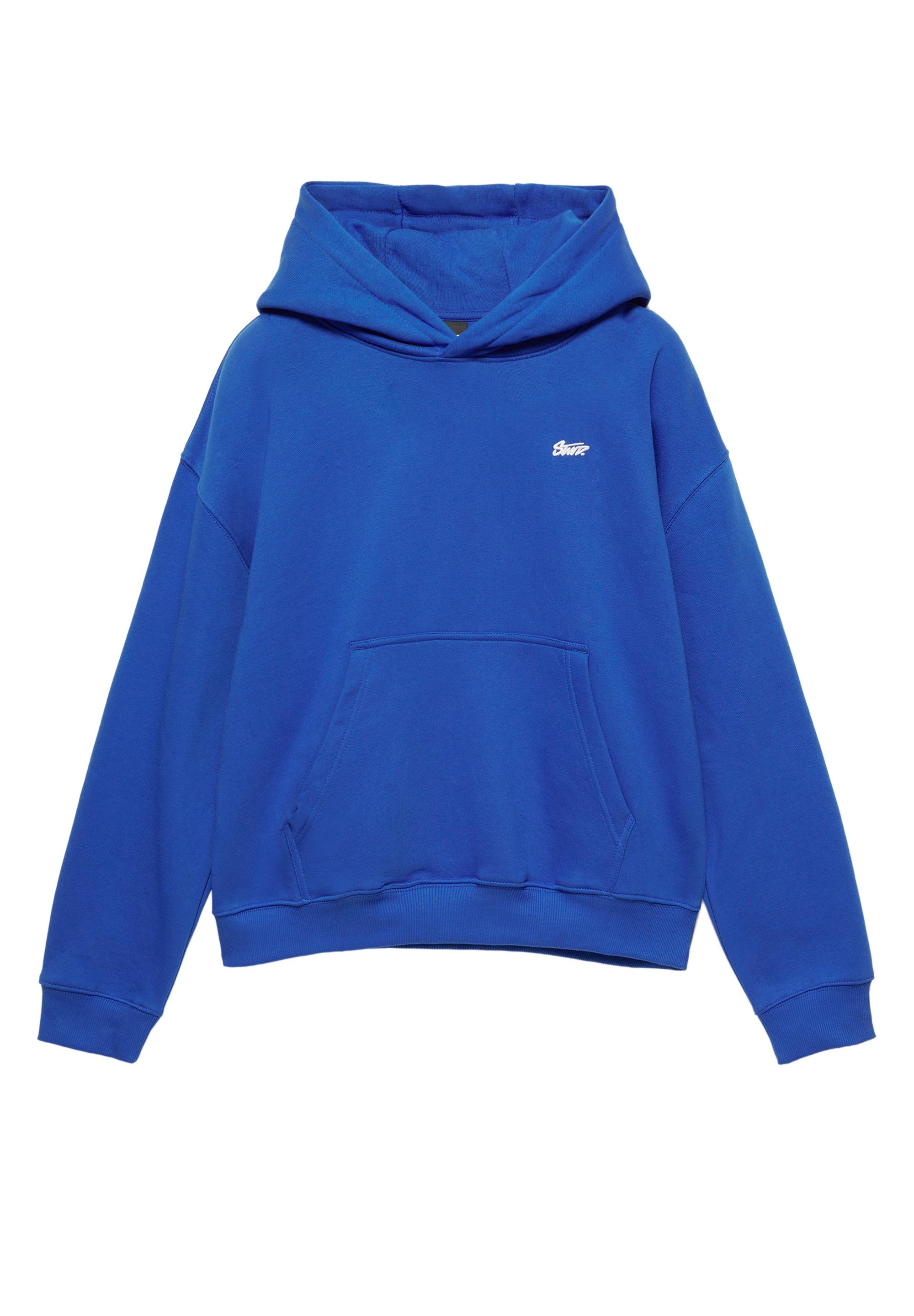 STWD logo boxy hoodie — Deep blue