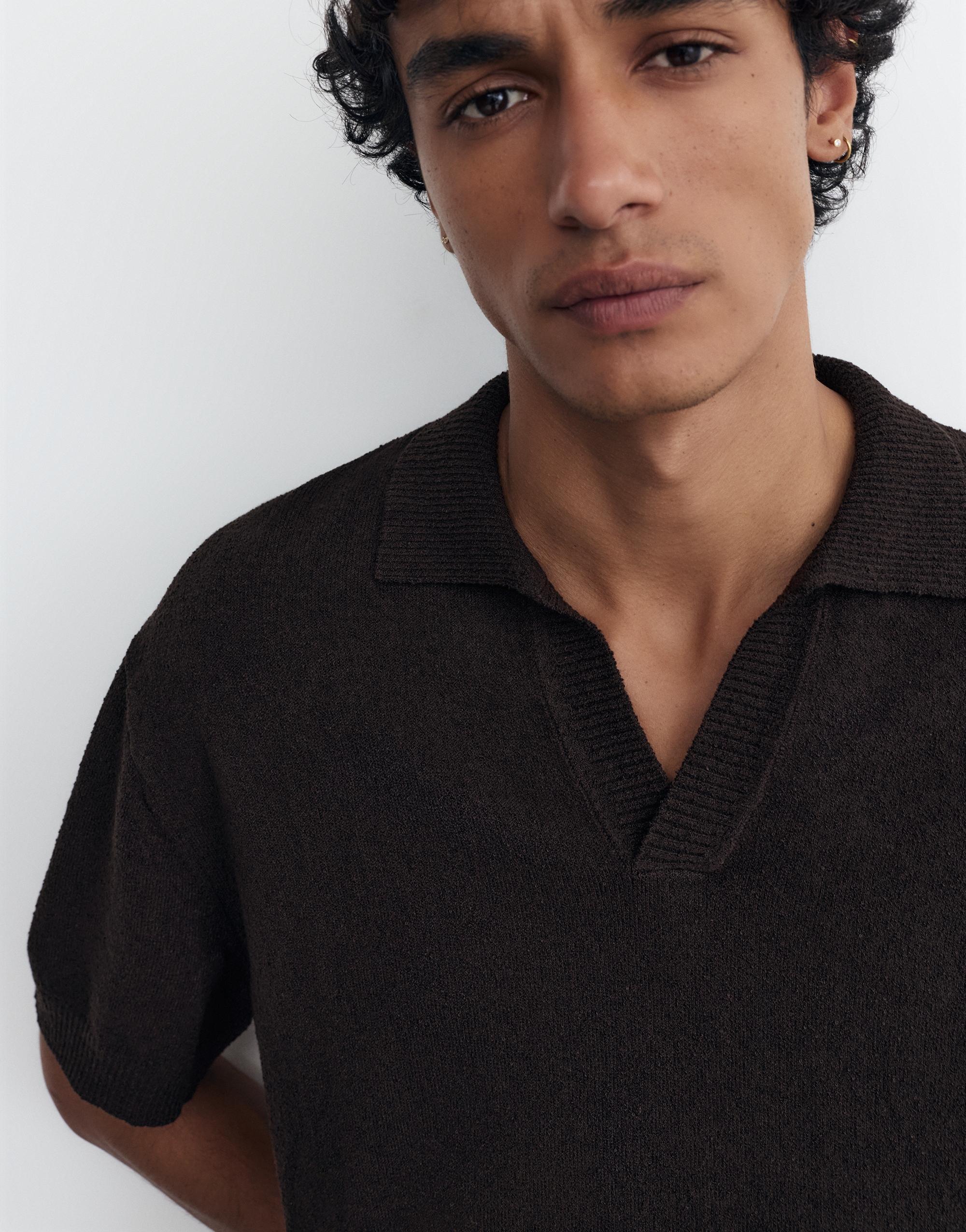 Havlu dokulu polo t-shirt - Görsel 6