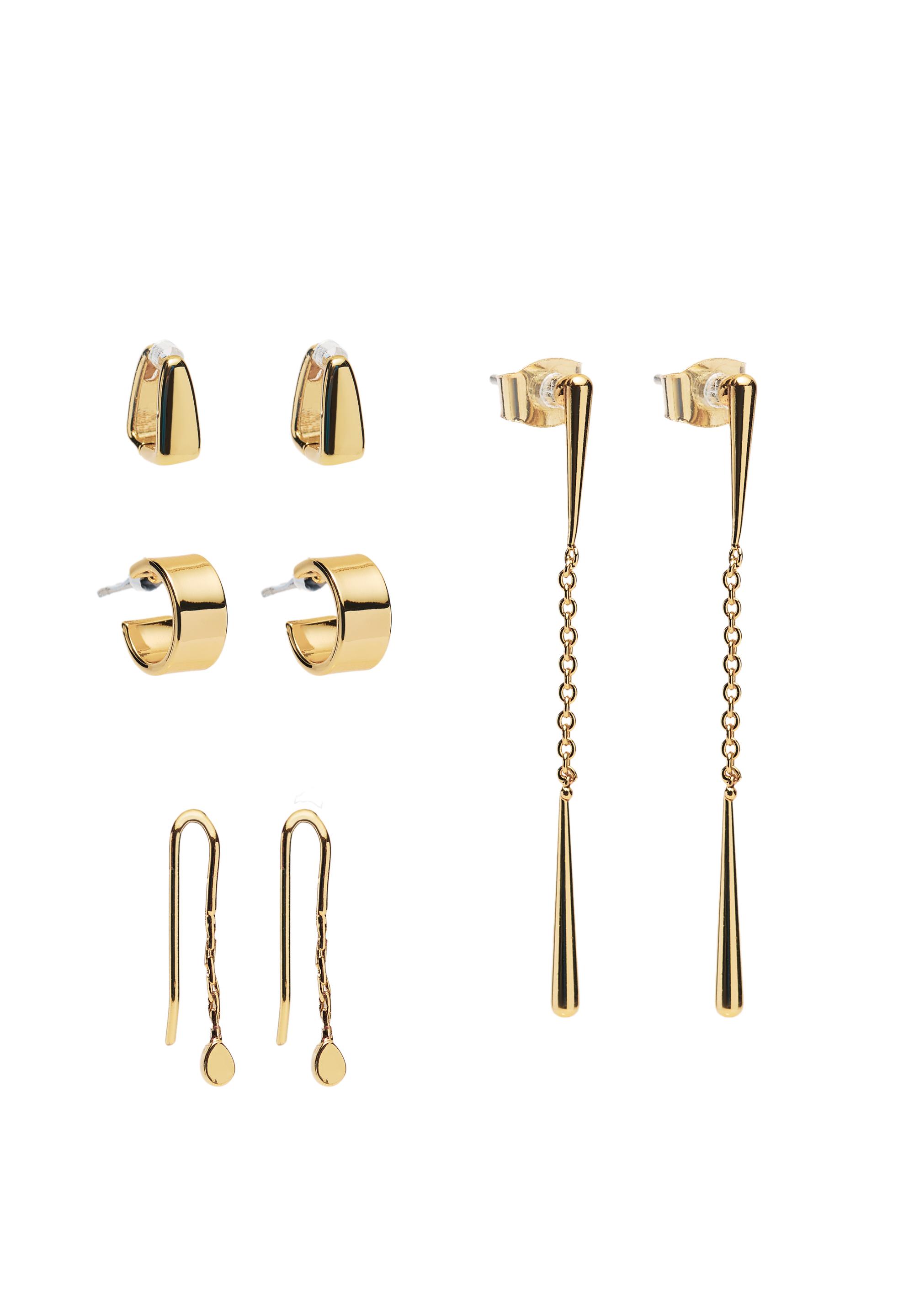 4-pack of earrings — Gold