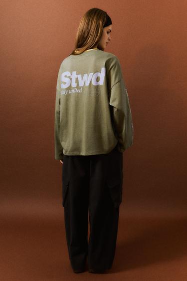 STWD foil graphic T-shirt — Khaki 2