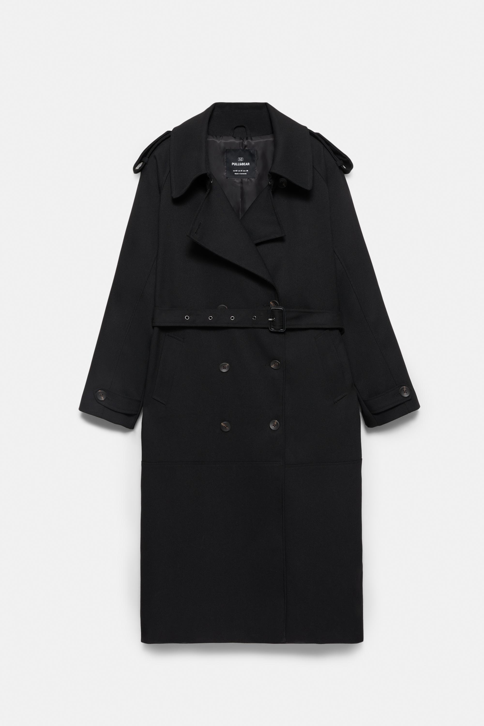 Long trench coat — Black