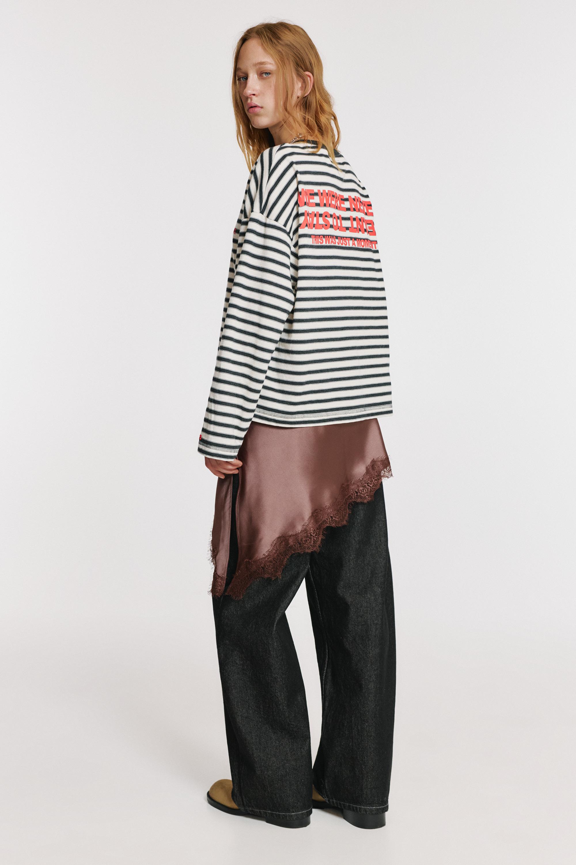 Striped T-shirt with text — Ice