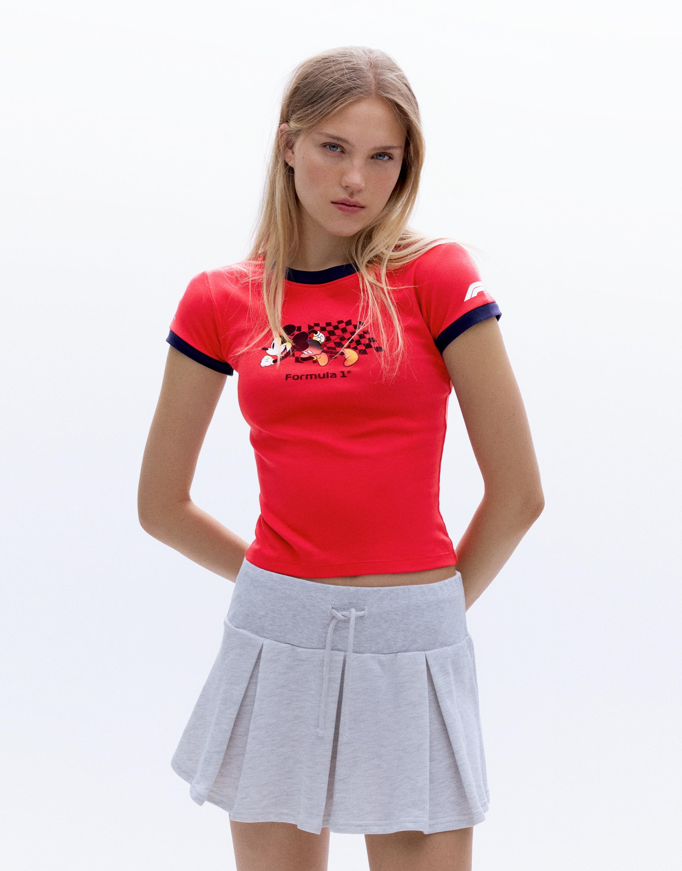 Pull&Bear Kırmızı Disney x F1 tişört görsel 5
