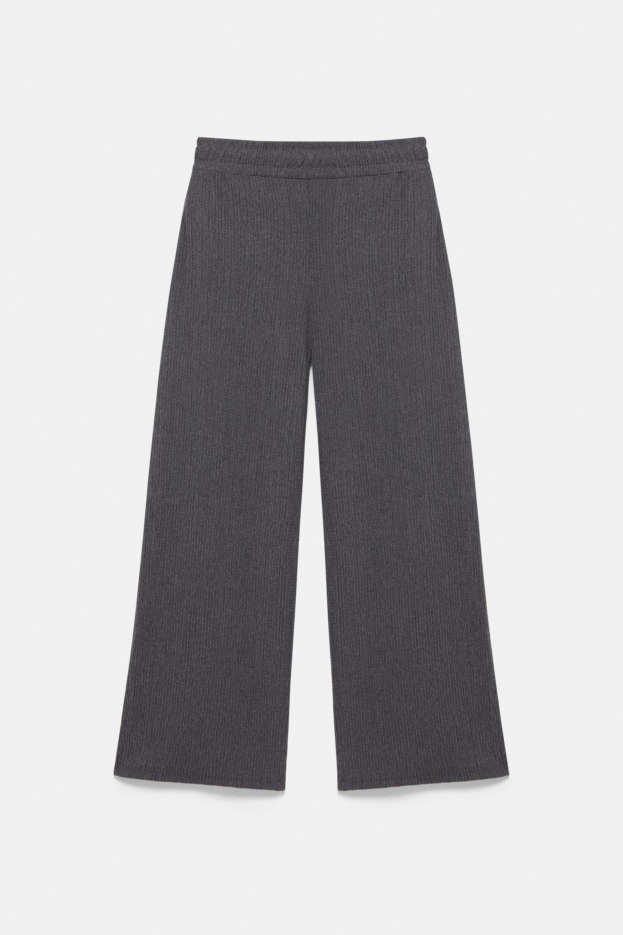 Wide-leg crepe trousers — Anthracite grey