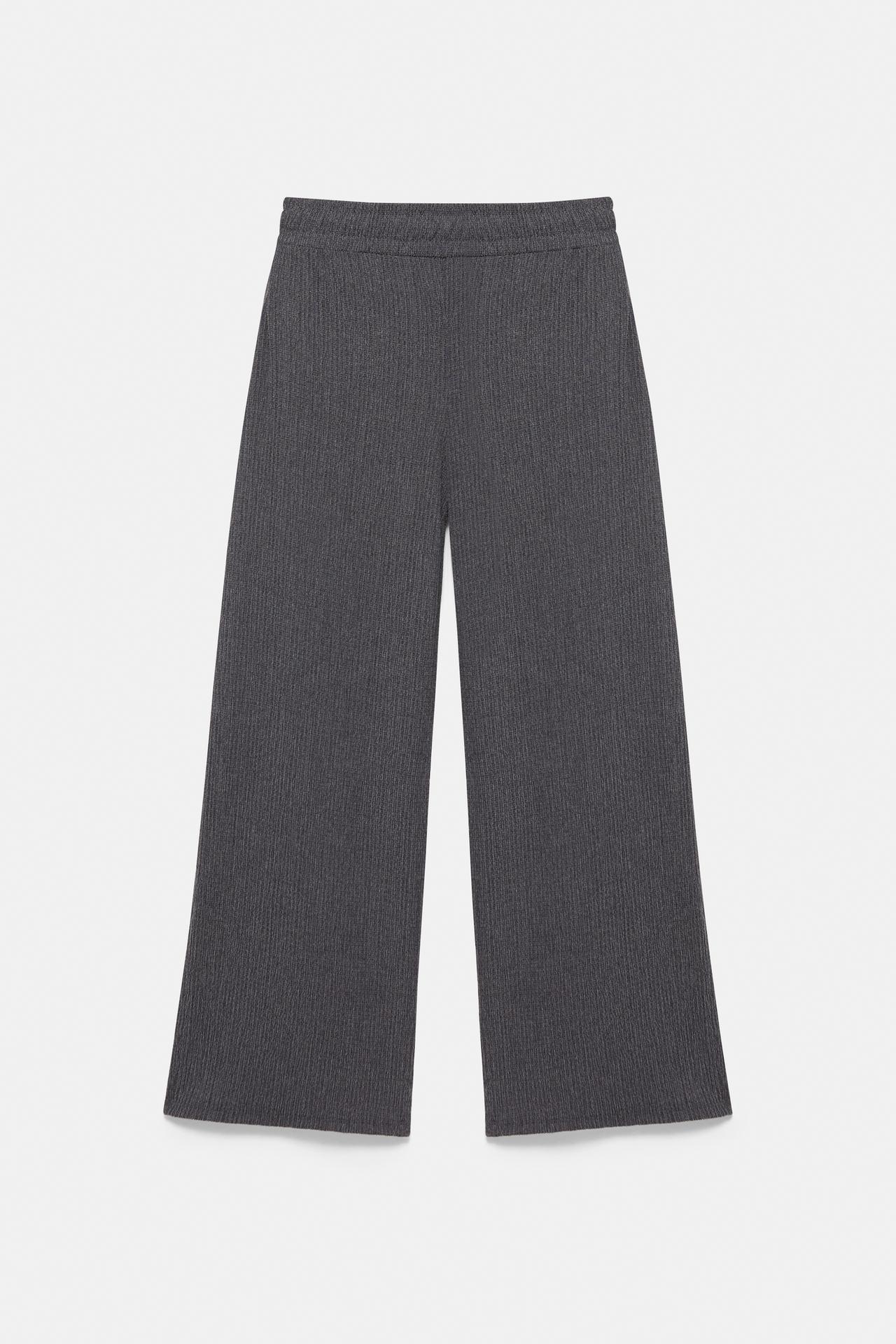 Wide-leg crepe trousers — Anthracite grey